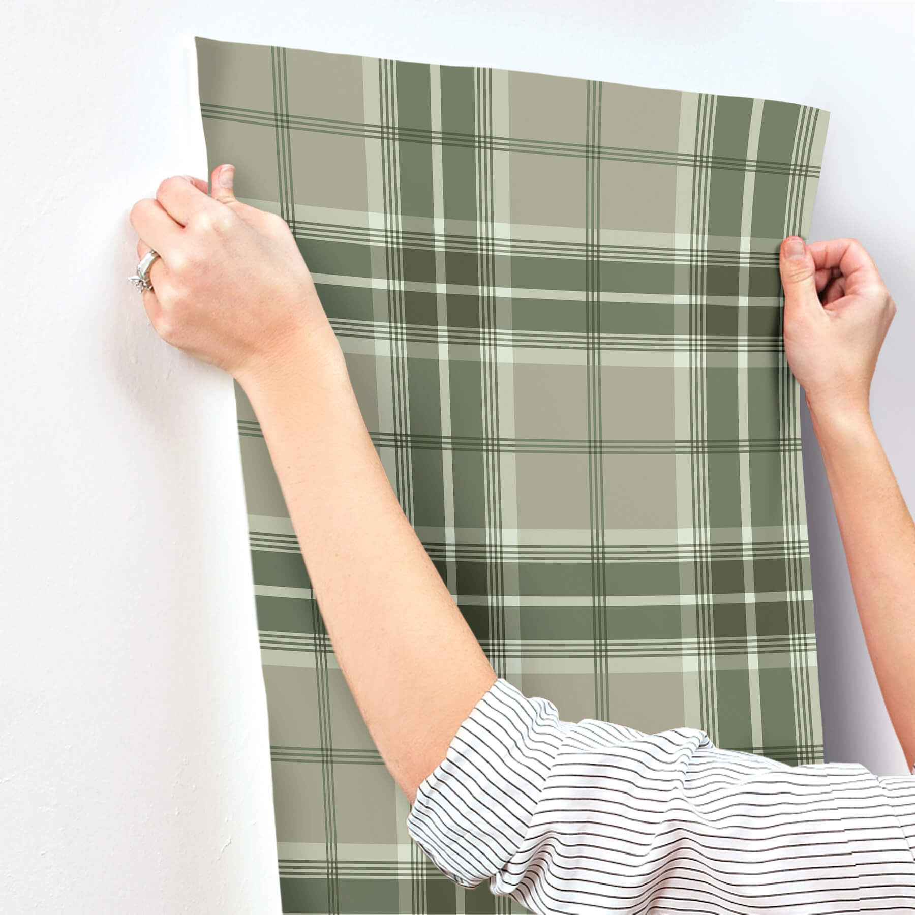Emma Evergreen Plaid Wallpaper - York Wallcoverings - 4201-20131 - York Wallcoverings Wallpaper