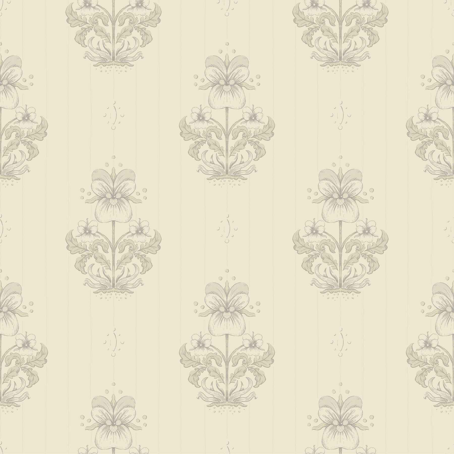 Gullvie Cream Pansies Wallpaper - York Wallcoverings - 4201-48006