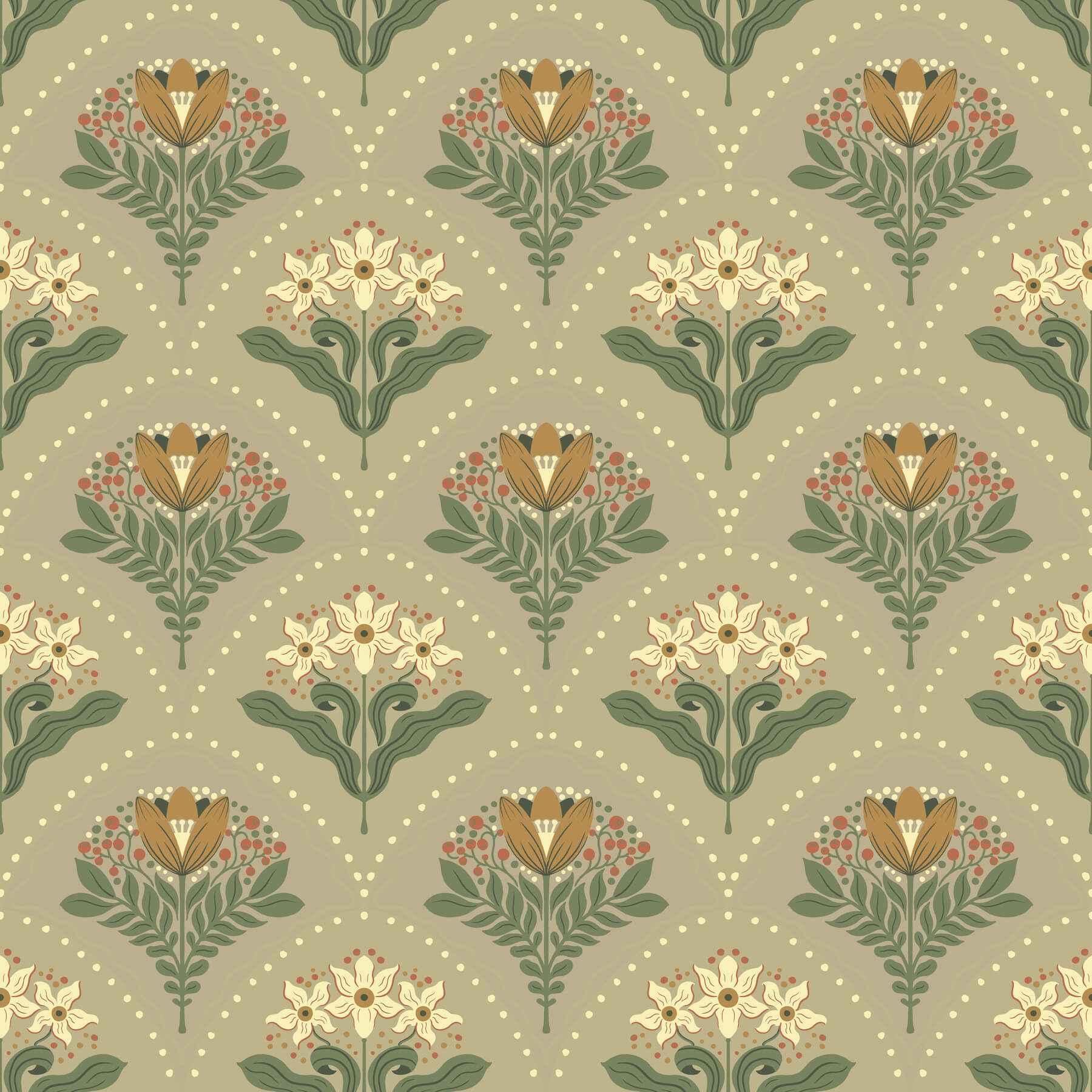 Maj Taupe Floral Damask Wallpaper - York Wallcoverings - 4201-48017 - York Wallcoverings Wallpaper