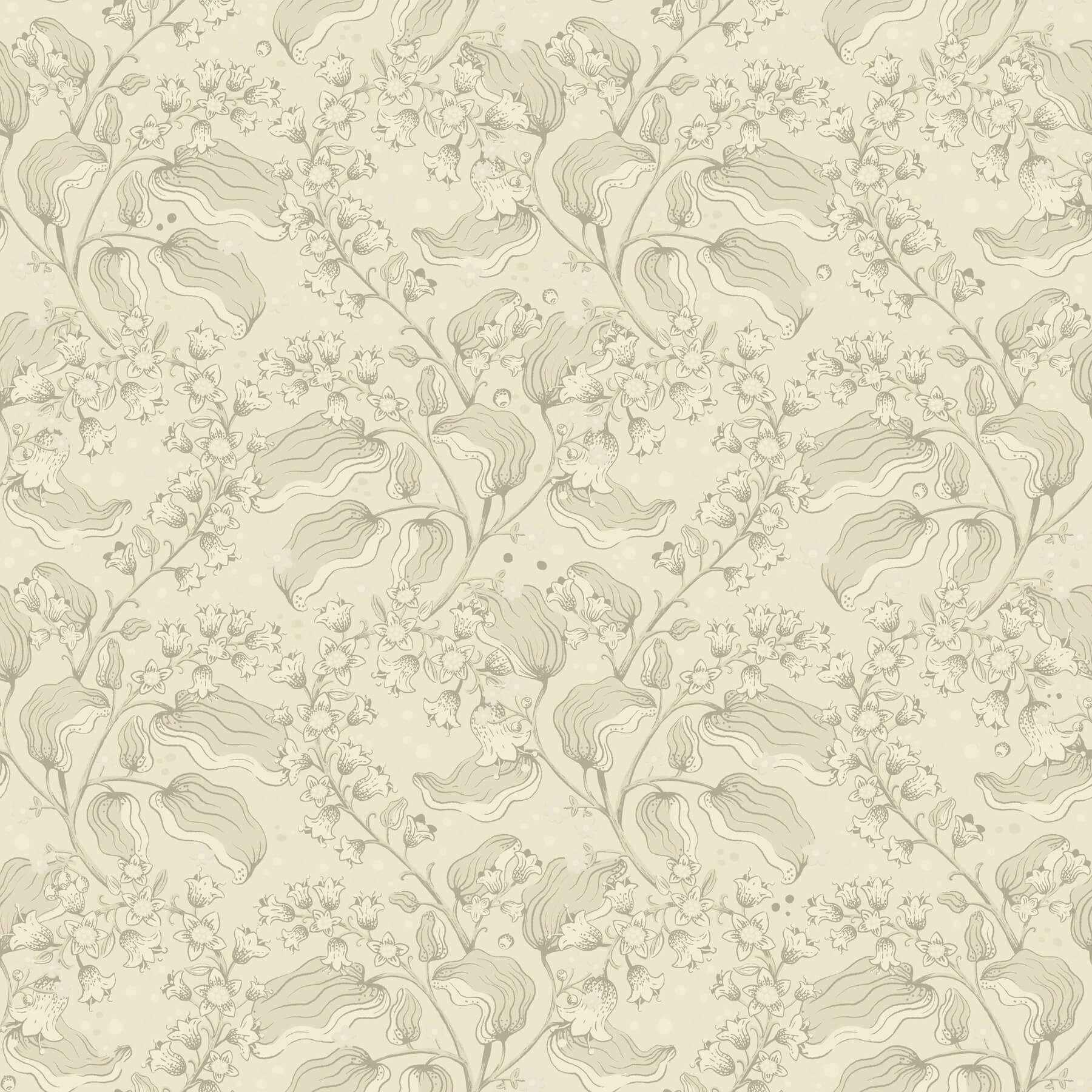 Syren Khaki Dainty Floral Wallpaper - York Wallcoverings - 4201-48024 - York Wallcoverings Wallpaper