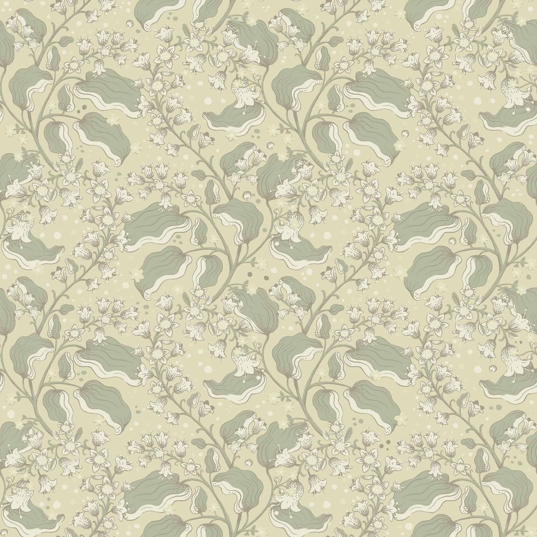 Syren Light Green Dainty Floral Wallpaper - York Wallcoverings - 4201-48025
