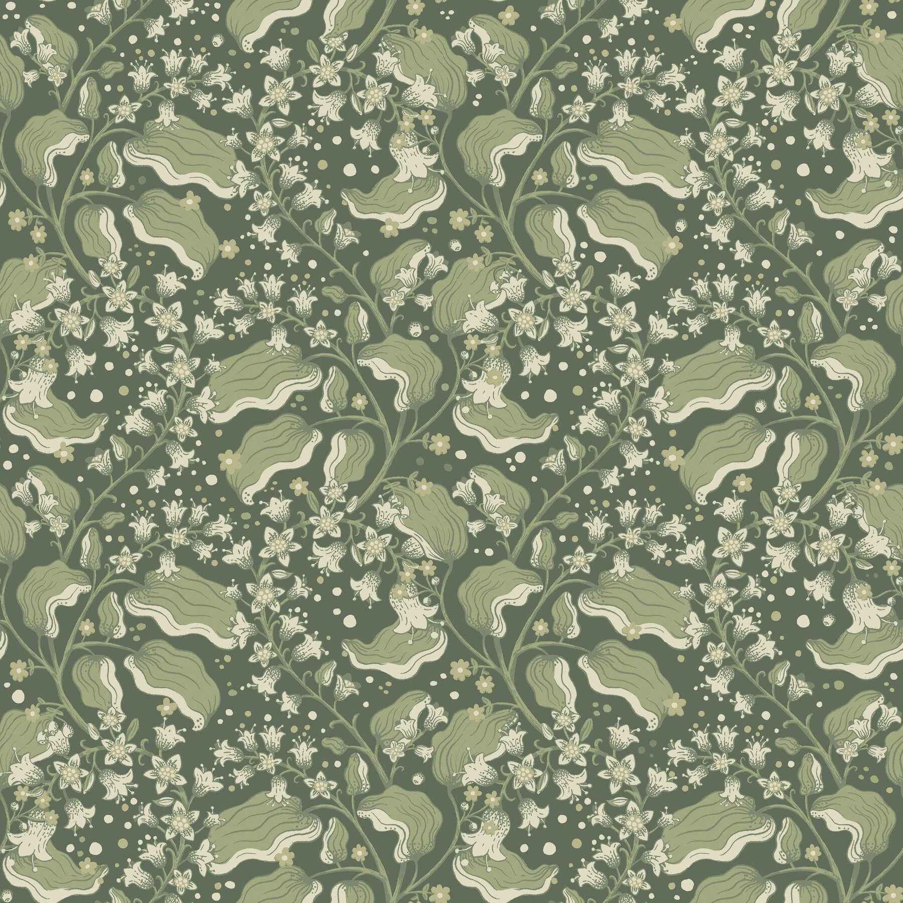 Syren Evergreen Dainty Floral Wallpaper - York Wallcoverings - 4201-48026 - York Wallcoverings Wallpaper