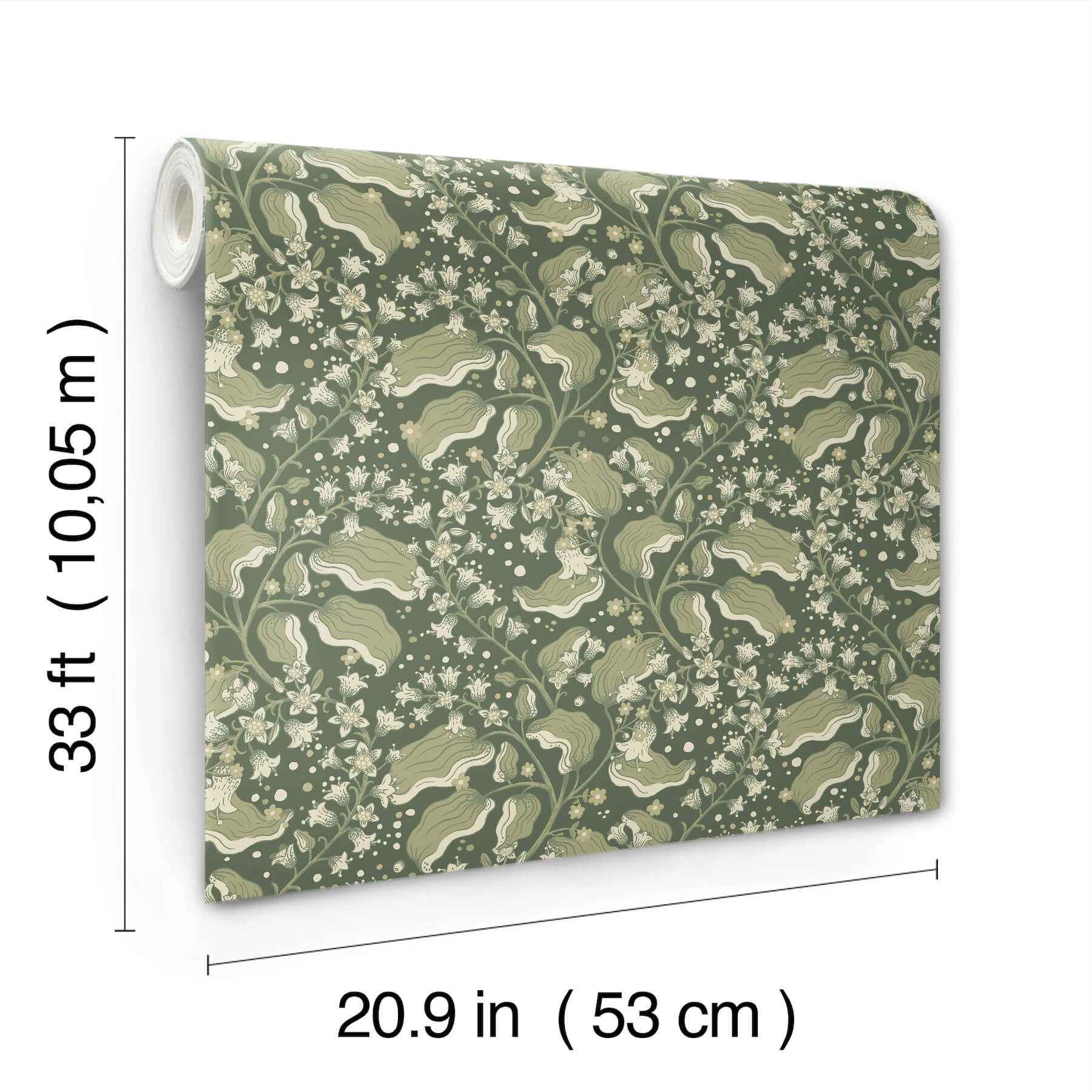 Syren Evergreen Dainty Floral Wallpaper - York Wallcoverings - 4201-48026 - York Wallcoverings Wallpaper