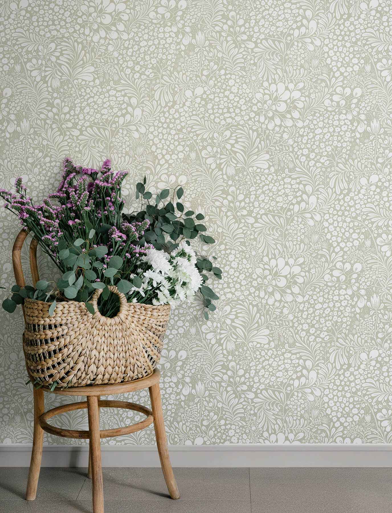 Siv Dark Grey Botanical Wallpaper - York Wallcoverings - 4201-65131 - York Wallcoverings Wallpaper