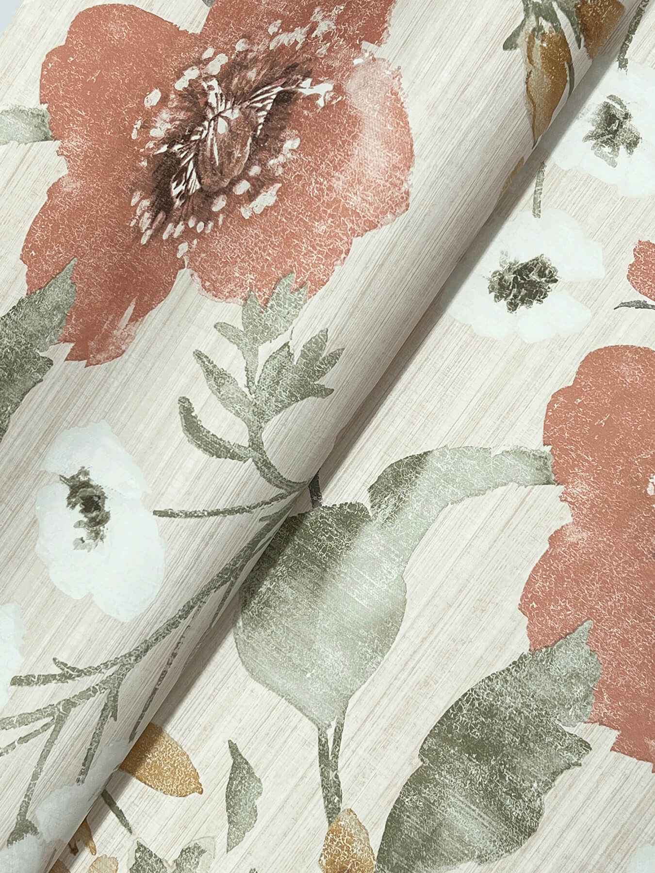 Evelyn Apricot Floral Wallpaper - York Wallcoverings - LL3201 - York Wallcoverings Papel pintado