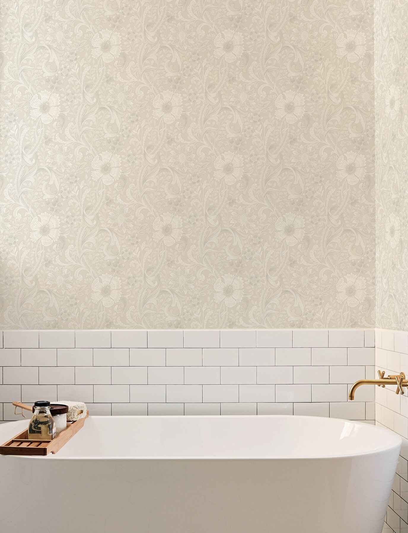 Liora Neutral Floral Trail Wallpaper - York Wallcoverings - 4191-83011 - York Wallcoverings Wallpaper