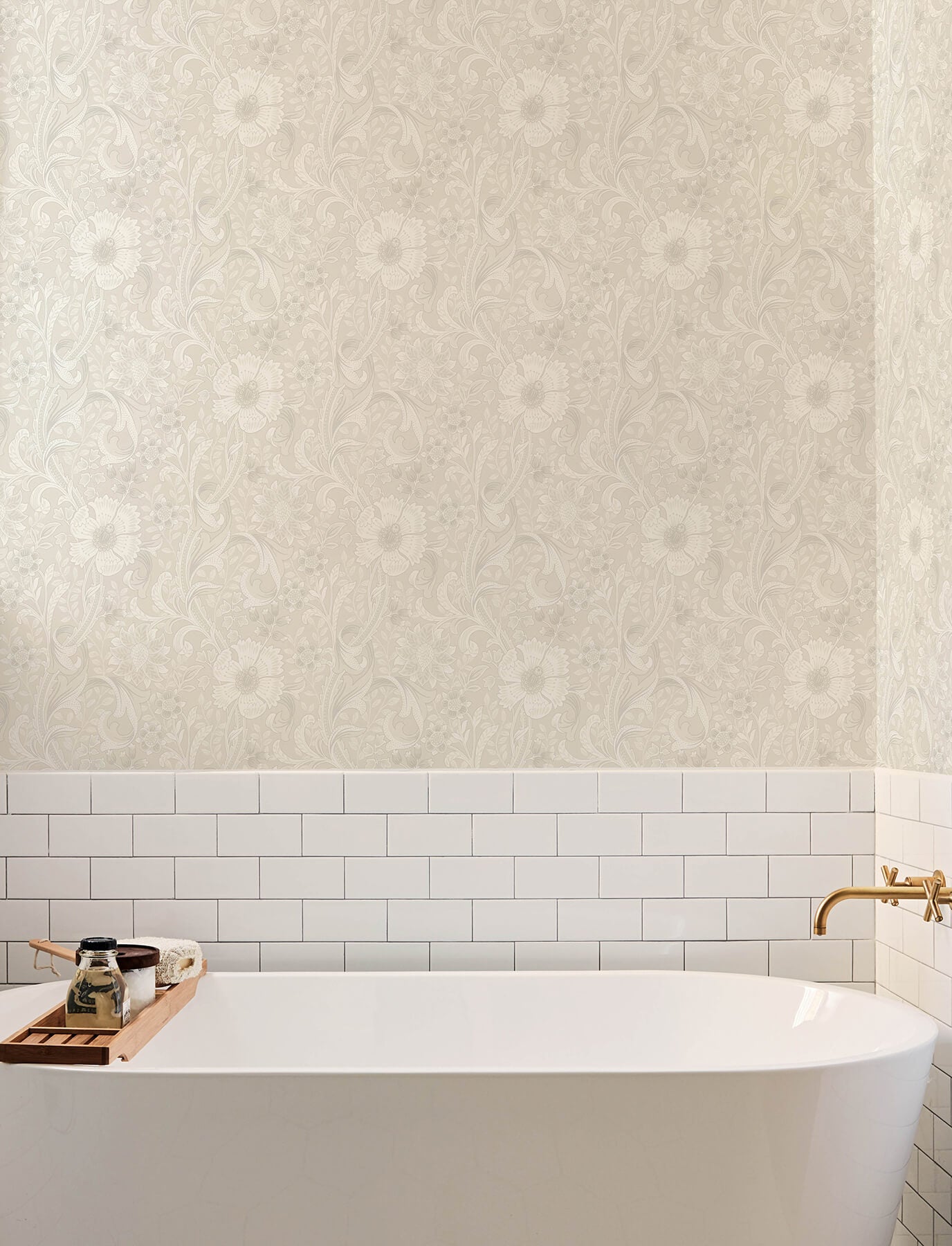 liora-neutral-floral-trail-wallpaper-york-wallcoverings-4191-83011 - York Wallcoverings Papel pintado