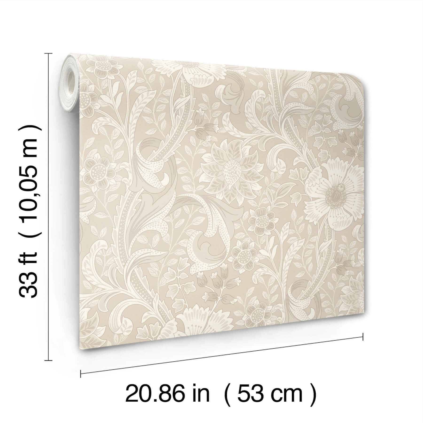 Liora Beige Floral Trail Wallpaper - York Wallcoverings - 4191-83012 - York Wallcoverings Wallpaper