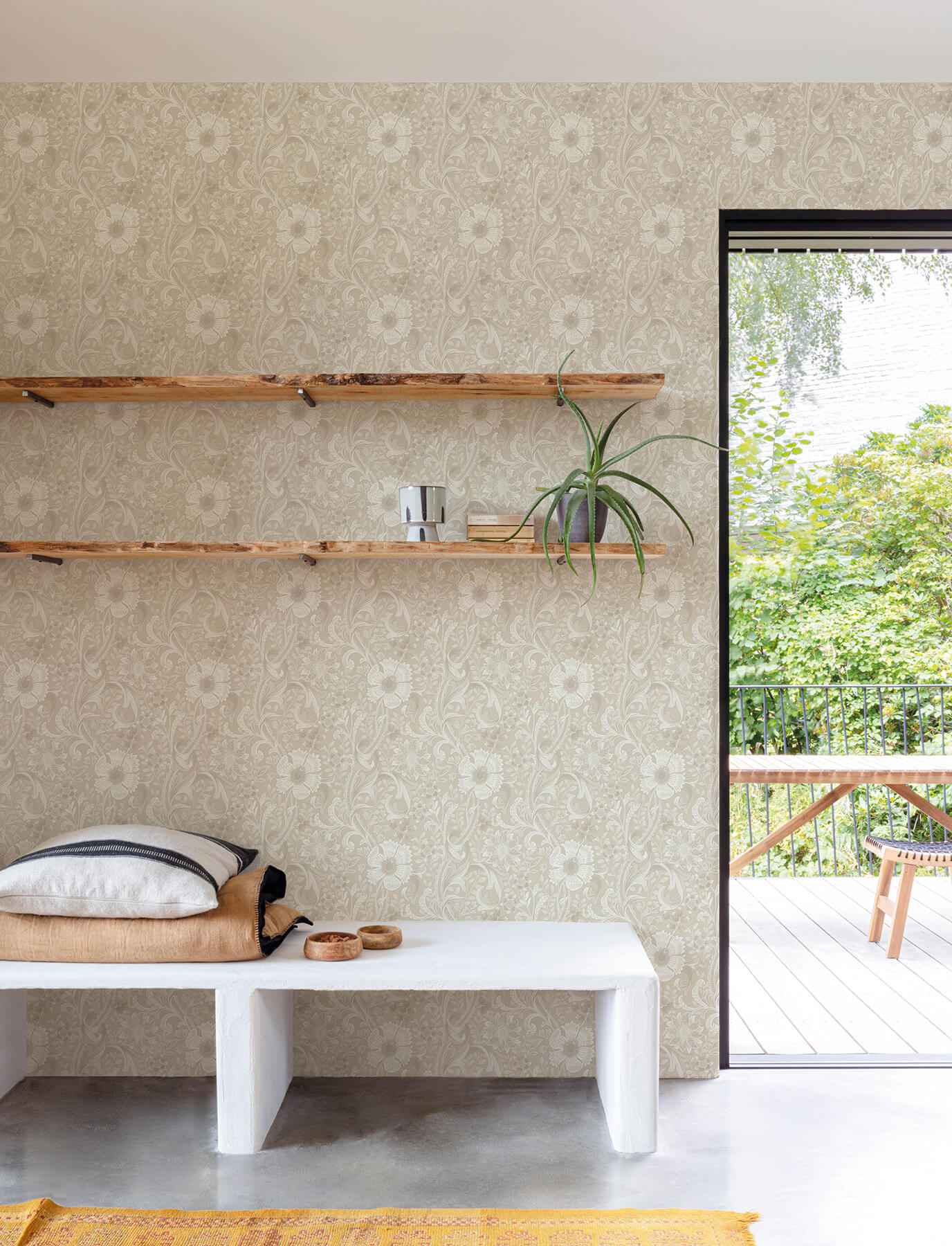 Liora Beige Floral Trail Wallpaper - York Wallcoverings - 4191-83012