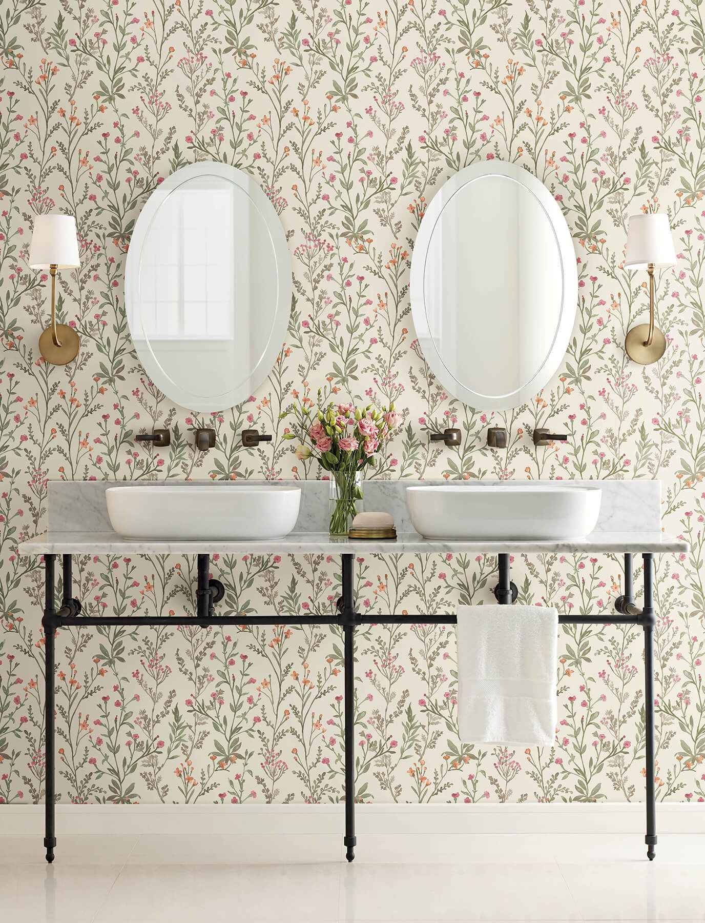 Laverne Green Wildflowers Wallpaper - York Wallcoverings - 4191-83019 - York Wallcoverings Wallpaper