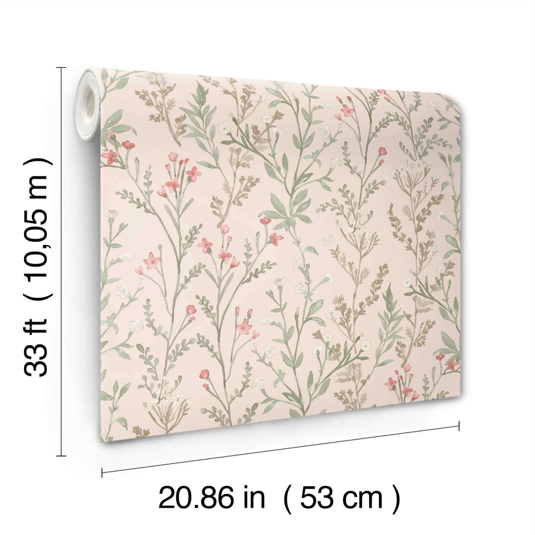 laverne-blush-wildflowers-wallpaper-york-wallcoverings-4191-83020 - York Wallcoverings Papel pintado