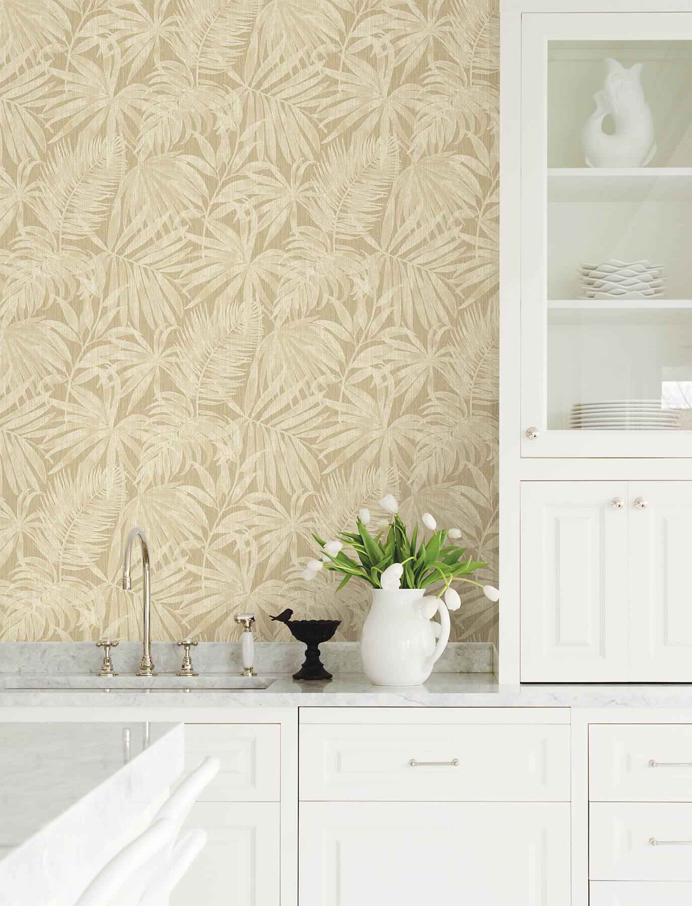 Sonny Light Brown Fronds Wallpaper - York Wallcoverings - 4191-83028 - York Wallcoverings Wallpaper