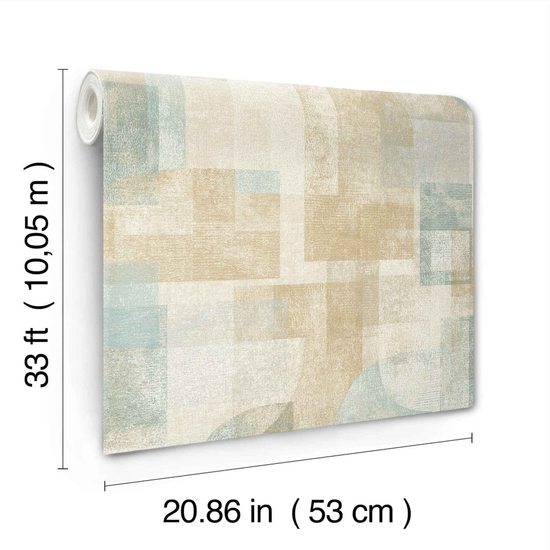 Cassandra Teal Block Geometric Wallpaper - York Wallcoverings - 4191-83031 - York Wallcoverings Wallpaper
