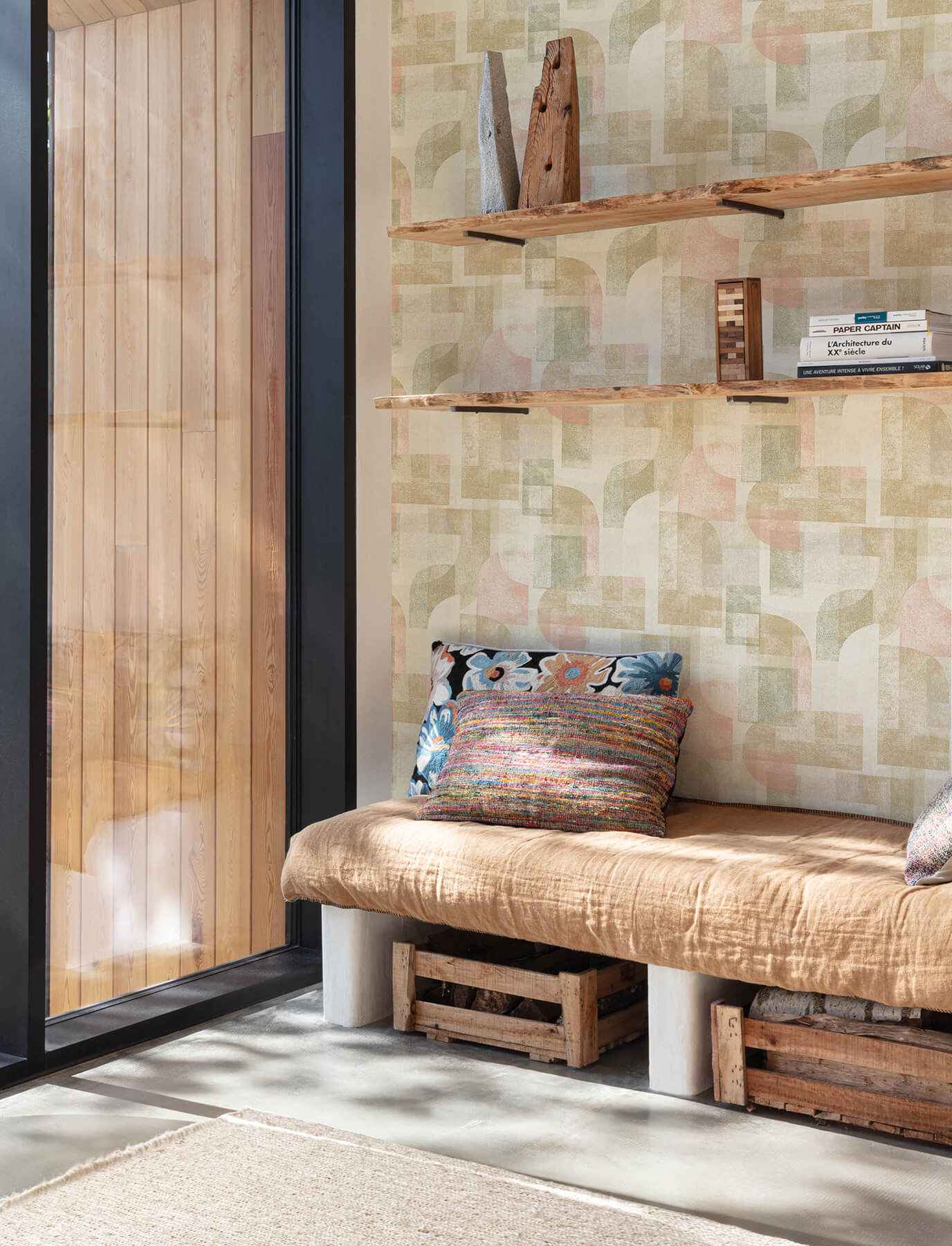Cassandra Brown Block Geometric Wallpaper - York Wallcoverings - 4191-83032 - York Wallcoverings Wallpaper