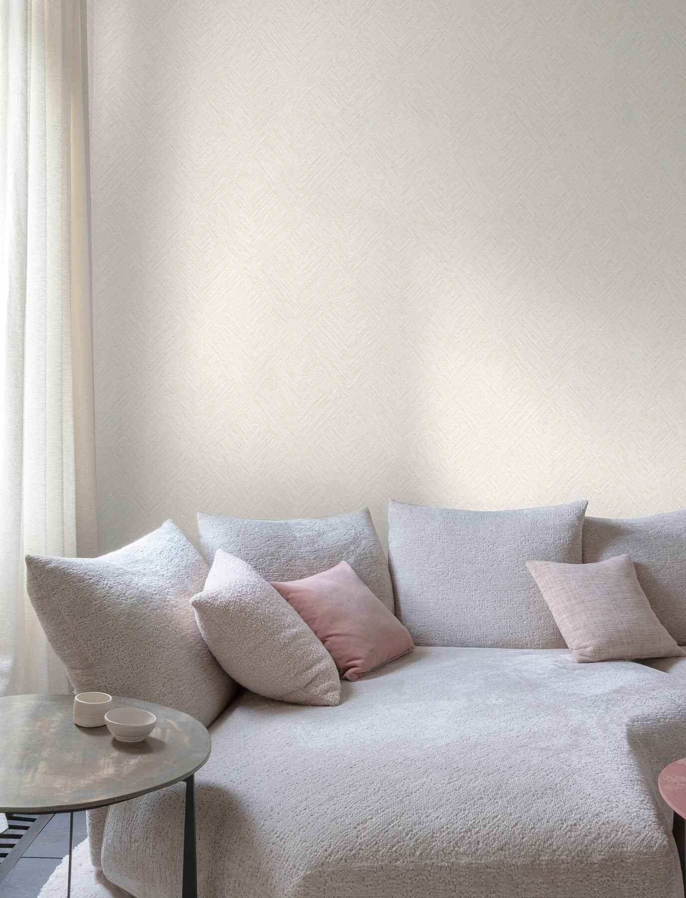 Hollis Beige Textured Diamond Wallpaper - York Wallcoverings - 4191-83043
