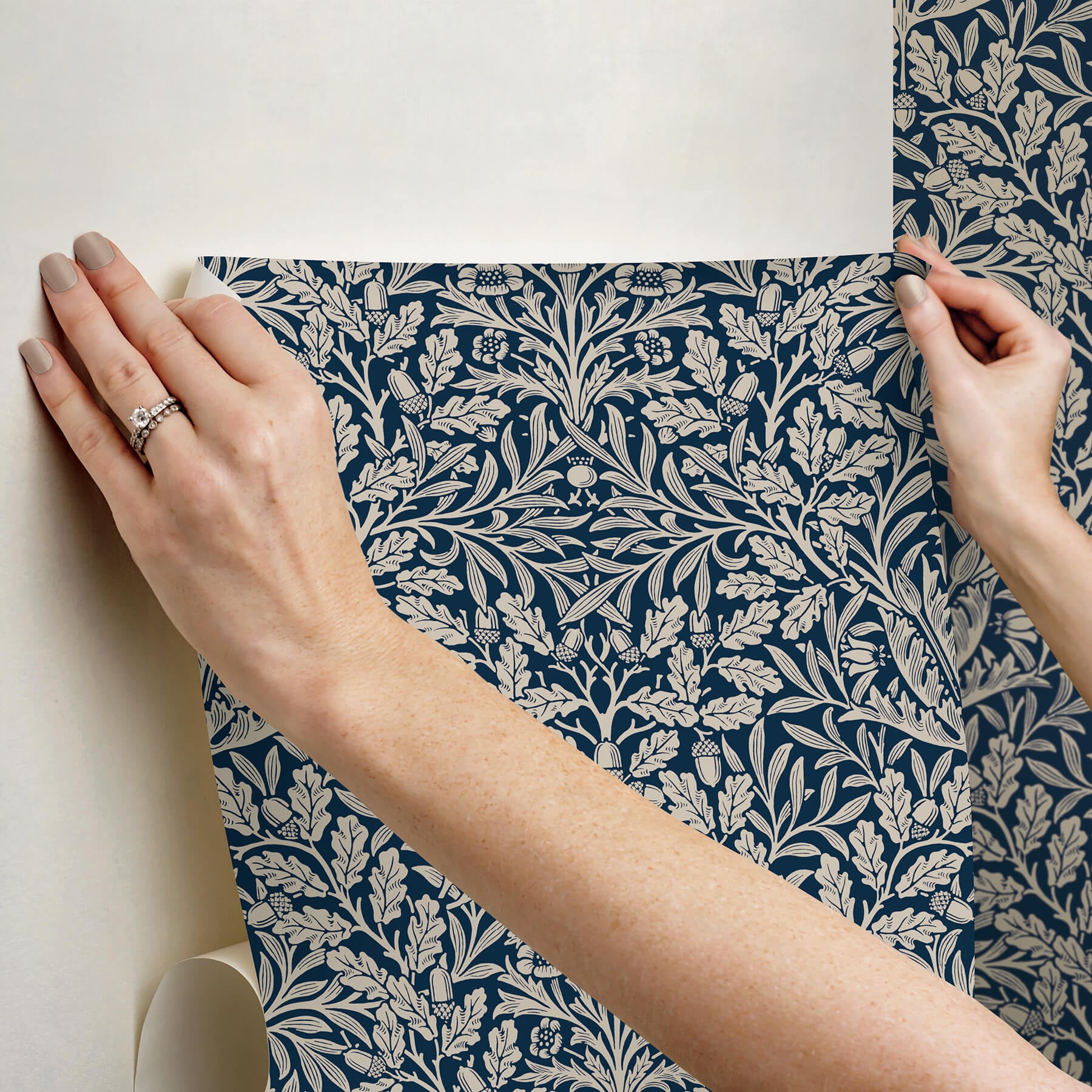 acorn-indigo-peel-and-stick-wallpaper-york-wallcoverings-mcs6586 - York Wallcoverings Wallpaper