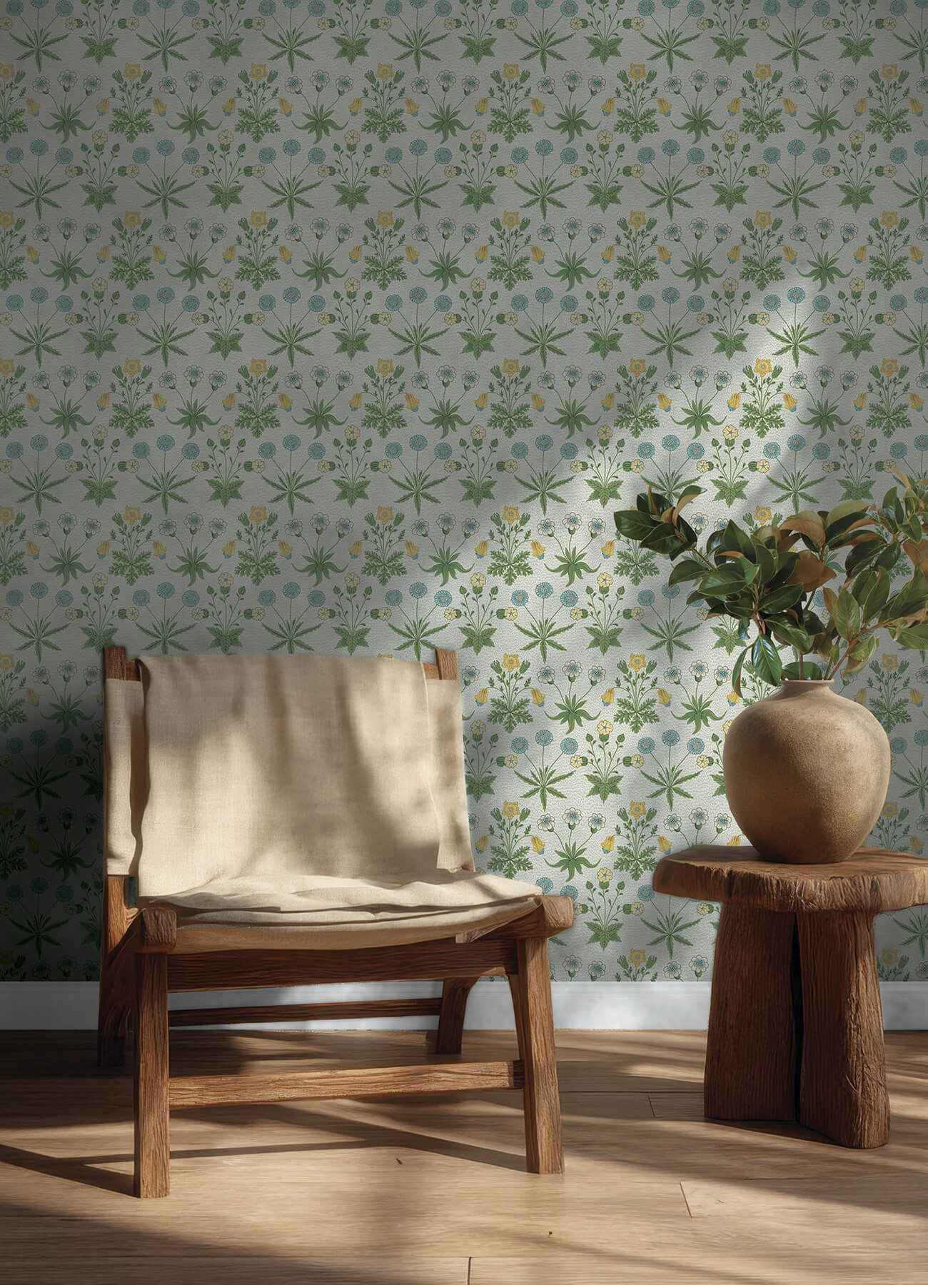 Daisy Saffron and Thyme Peel and Stick Wallpaper - York Wallcoverings - MCS6595 - York Wallcoverings Wallpaper