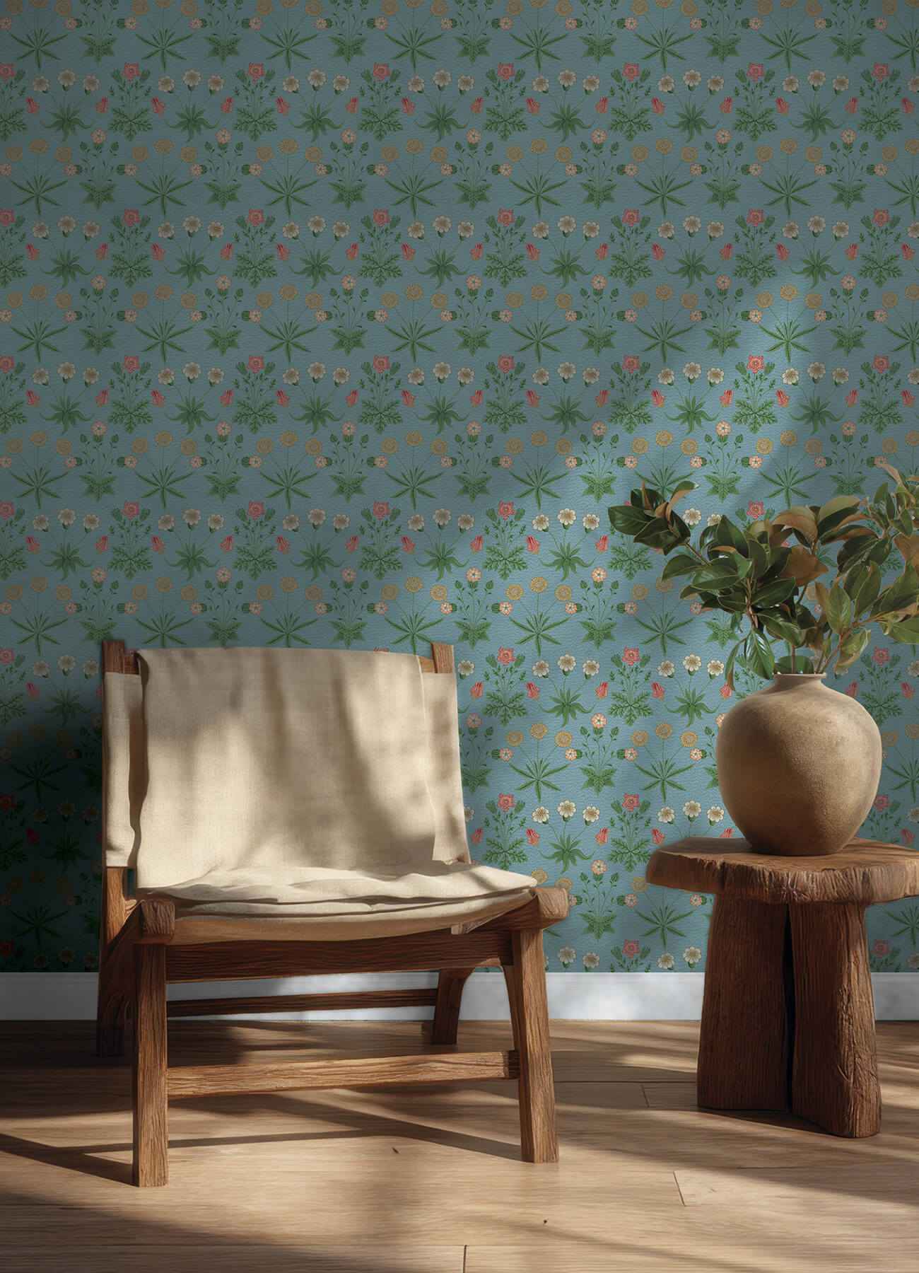 Daisy Wedgwood and Coral Peel and Stick - York Wallcoverings - MCS6596 - York Wallcoverings Wallpaper