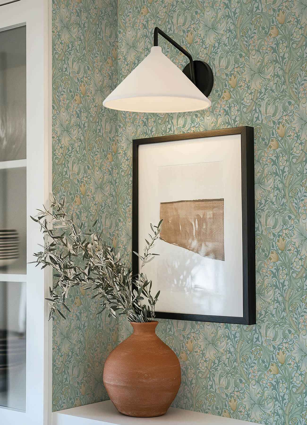 Golden Lily Sea Glass Peel and Stick Wallpaper - York Wallcoverings - MCS6599 - York Wallcoverings Wallpaper
