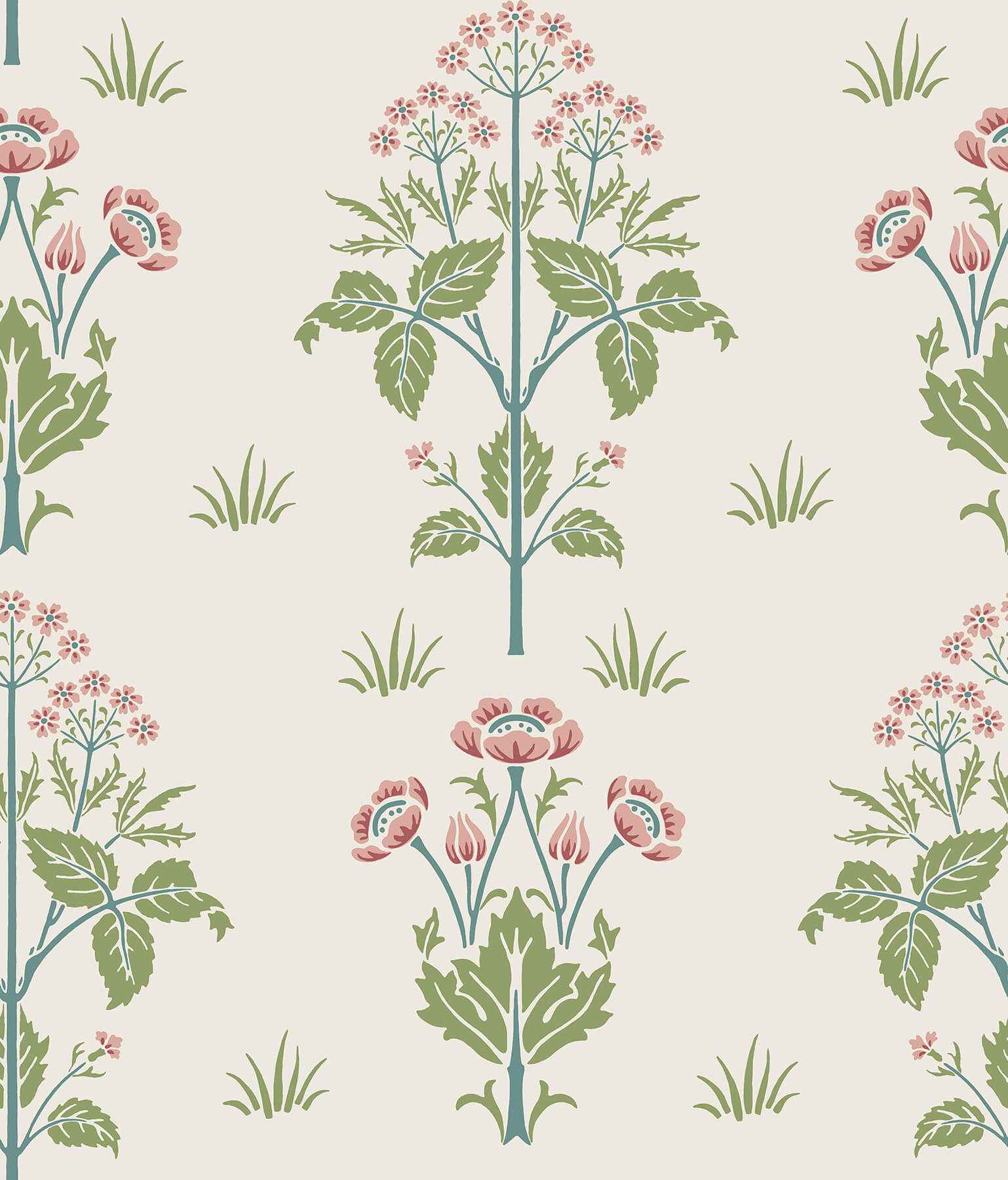 Meadow Sweet Cotton and Rose Peel and Stick Wallpaper - York Wallcoverings - MCS6606