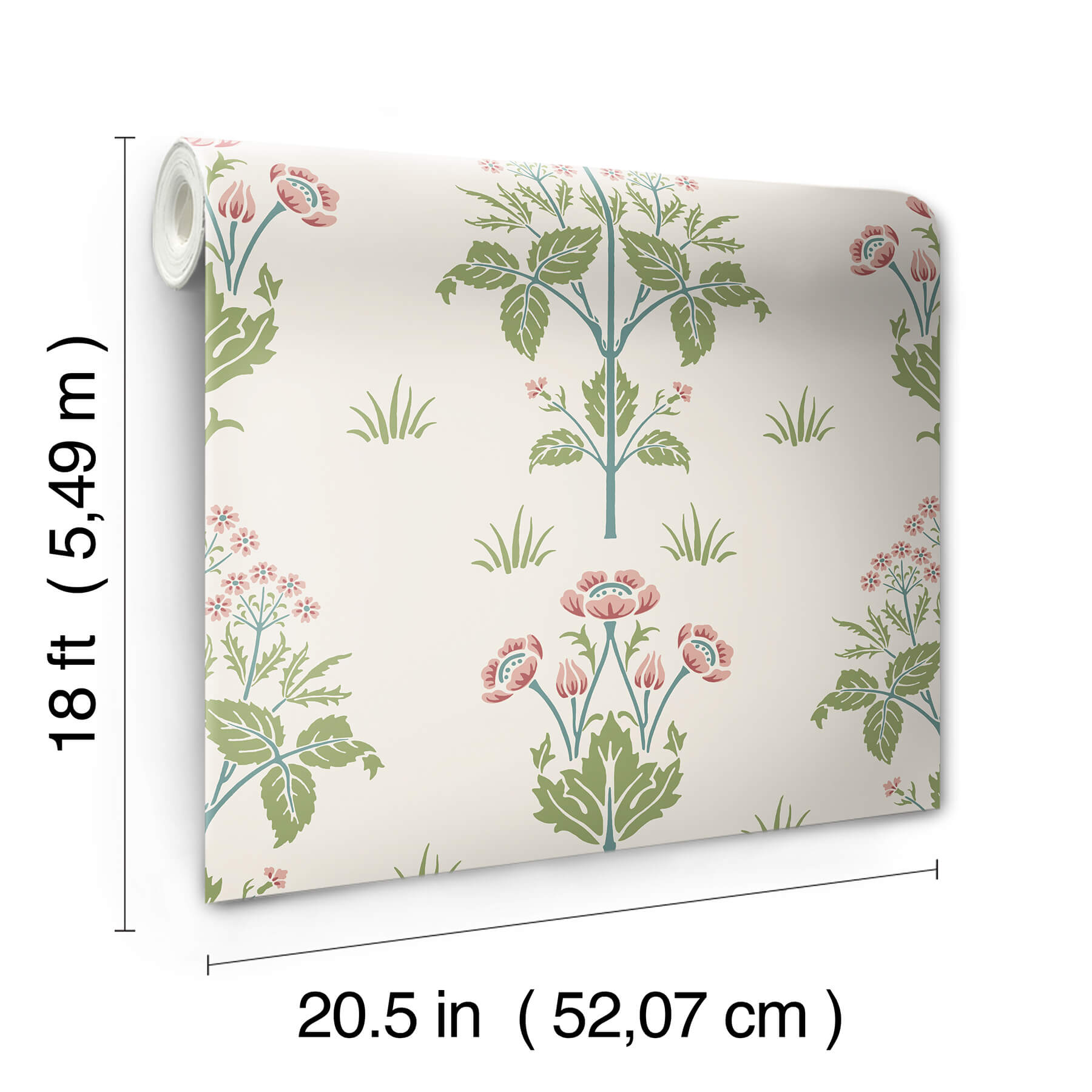 meadow-sweet-cotton-and-rose-peel-and-stick-wallpaper-york-wallcoverings-mcs6606 - York Wallcoverings Wallpaper