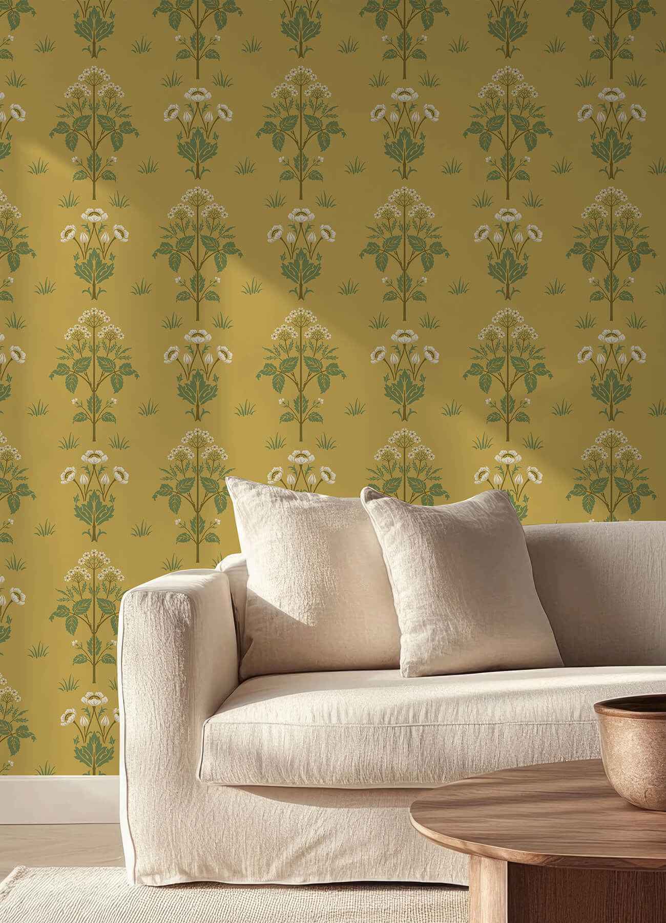 Meadow Sweet Saffron and Thyme Peel and - York Wallcoverings - MCS6607 - York Wallcoverings Wallpaper