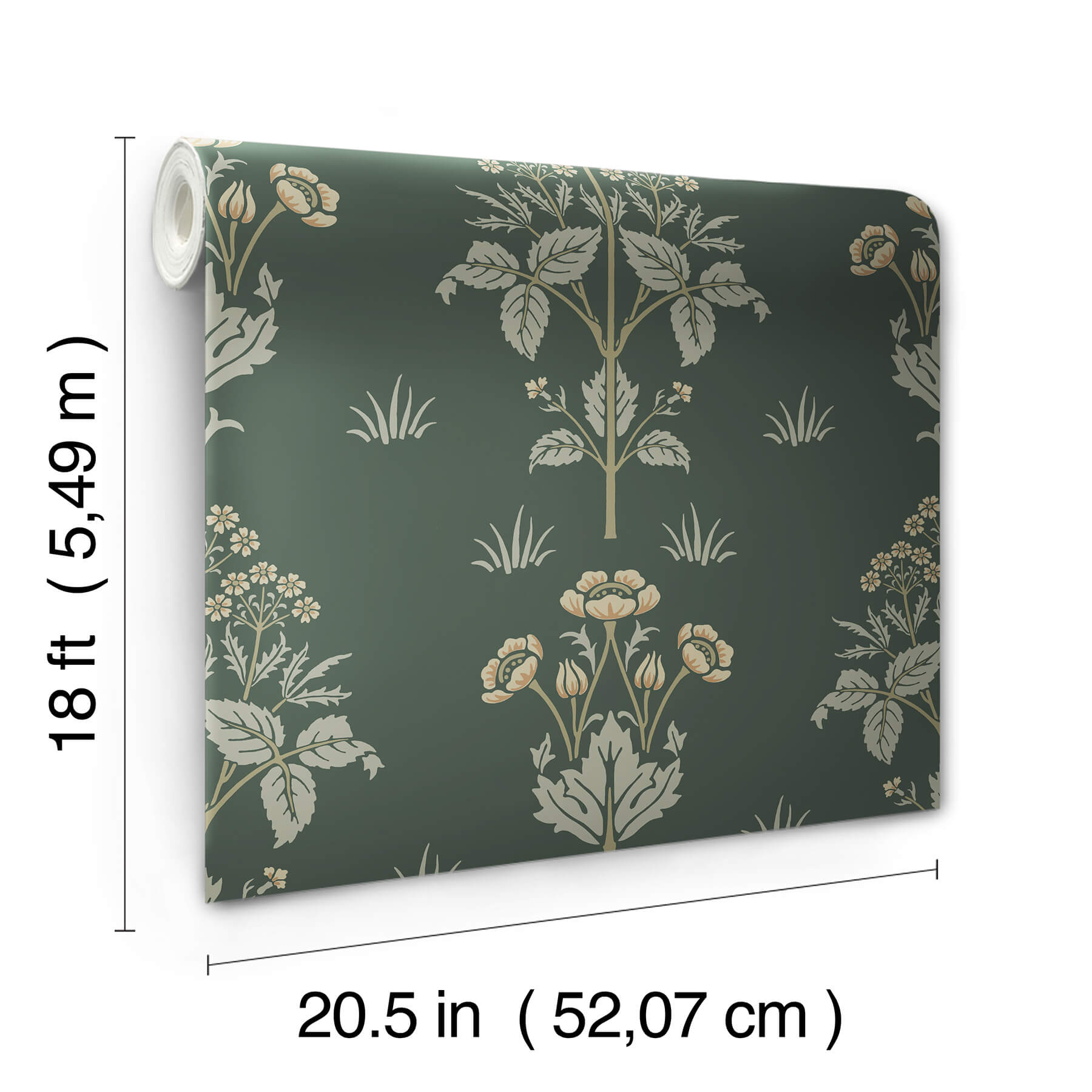 meadow-sweet-bayleaf-and-manilla-peel-and-stick-wallpaper-york-wallcoverings-mcs6608 - York Wallcoverings Wallpaper