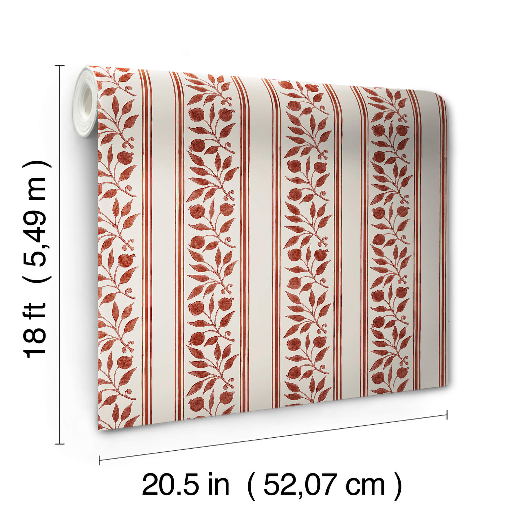 rosehip-stripe-madder-peel-and-stick-wallpaper-york-wallcoverings-mcs6612 - York Wallcoverings Wallpaper