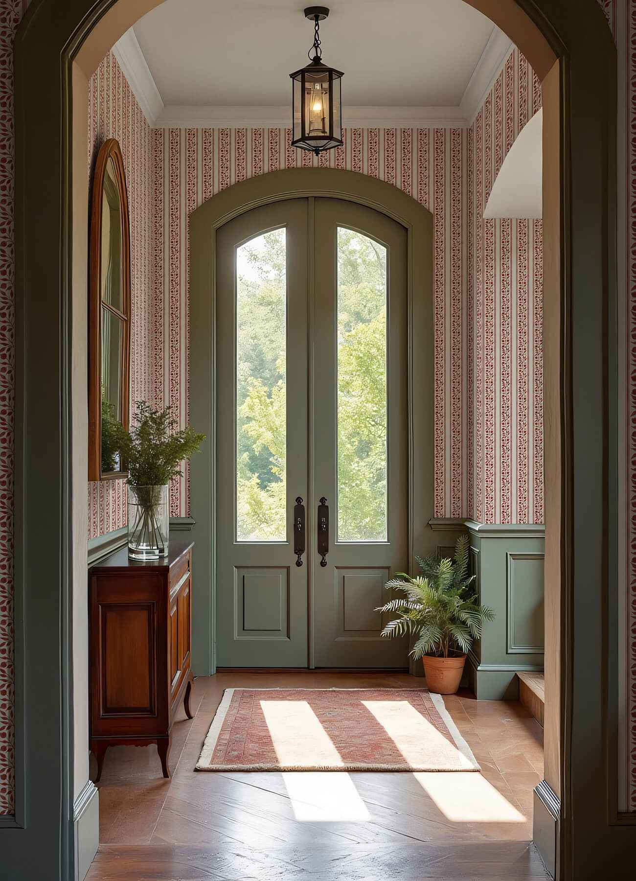 Rosehip Stripe Madder Peel and Stick Wallpaper - York Wallcoverings - MCS6612 - York Wallcoverings Wallpaper