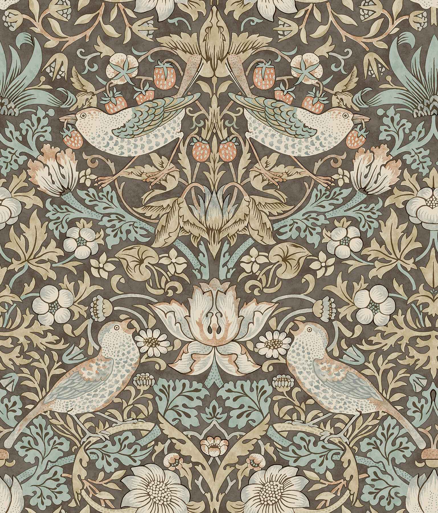 Strawberry Thief Mole Peel and Stick Wallpaper - York Wallcoverings - MCS6616 - York Wallcoverings Wallpaper