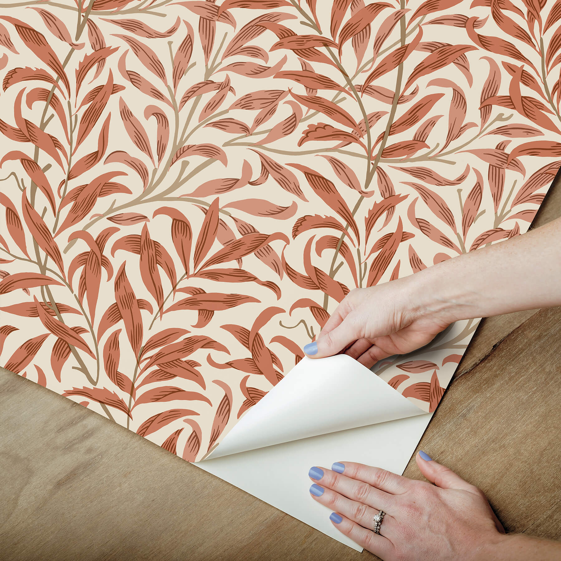 willow-boughs-carmine-peel-and-stick-wallpaper-york-wallcoverings-mcs6618 - York Wallcoverings Wallpaper