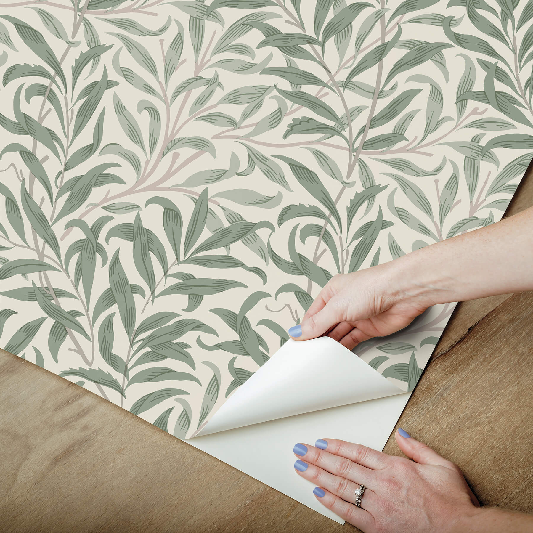willow-boughs-bayleaf-peel-and-stick-wallpaper-york-wallcoverings-mcs6619 - York Wallcoverings Wallpaper