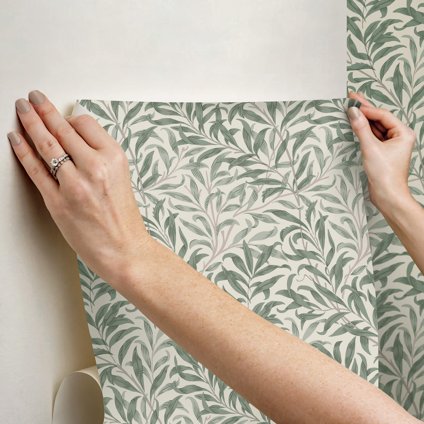 willow-boughs-bayleaf-peel-and-stick-wallpaper-york-wallcoverings-mcs6619 - York Wallcoverings Wallpaper