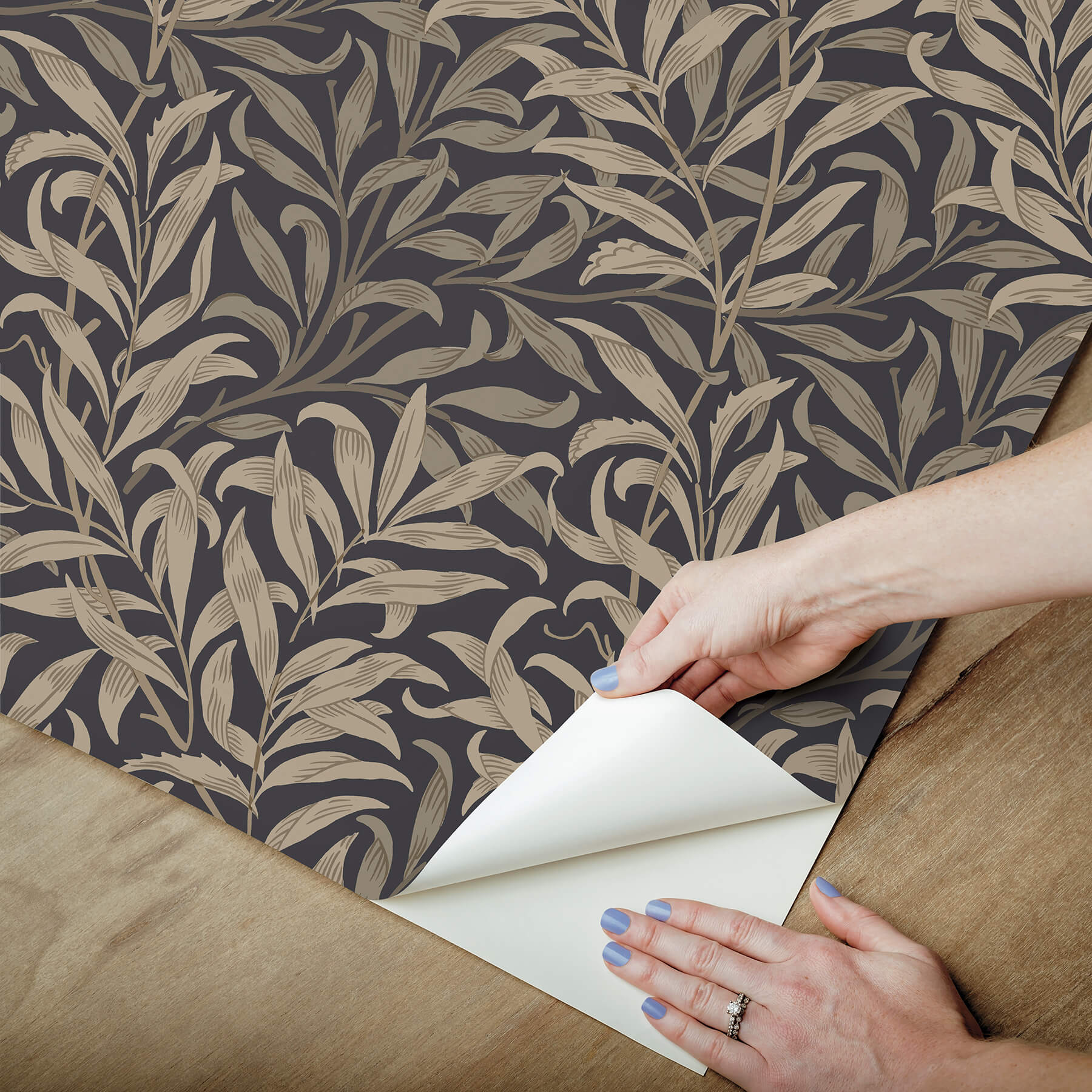 willow-boughs-charcoal-peel-and-stick-wallpaper-york-wallcoverings-mcs6621 - York Wallcoverings Wallpaper