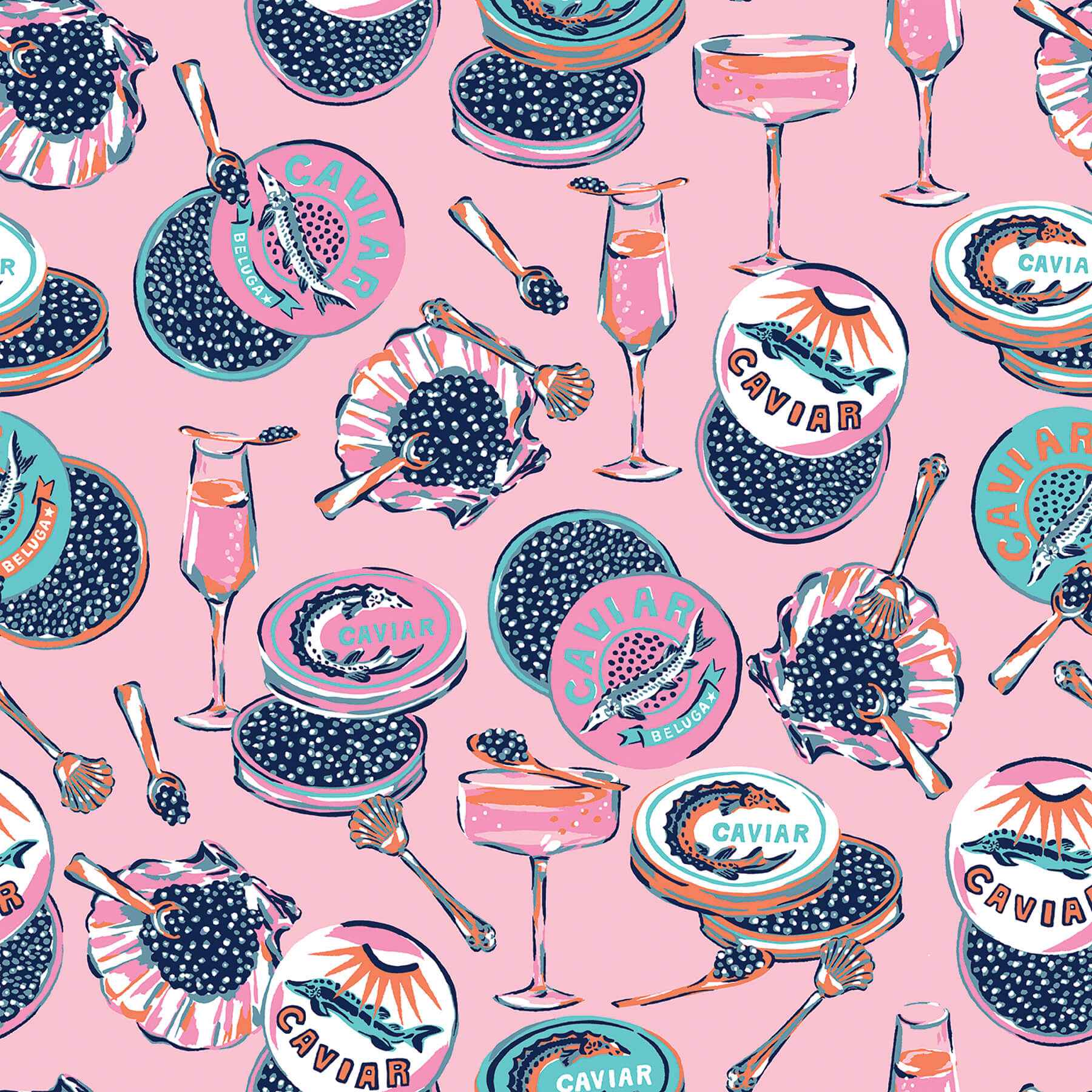 Champagne and Caviar Pink Peel and Stick Wallpaper - York Wallcoverings - PFS6556