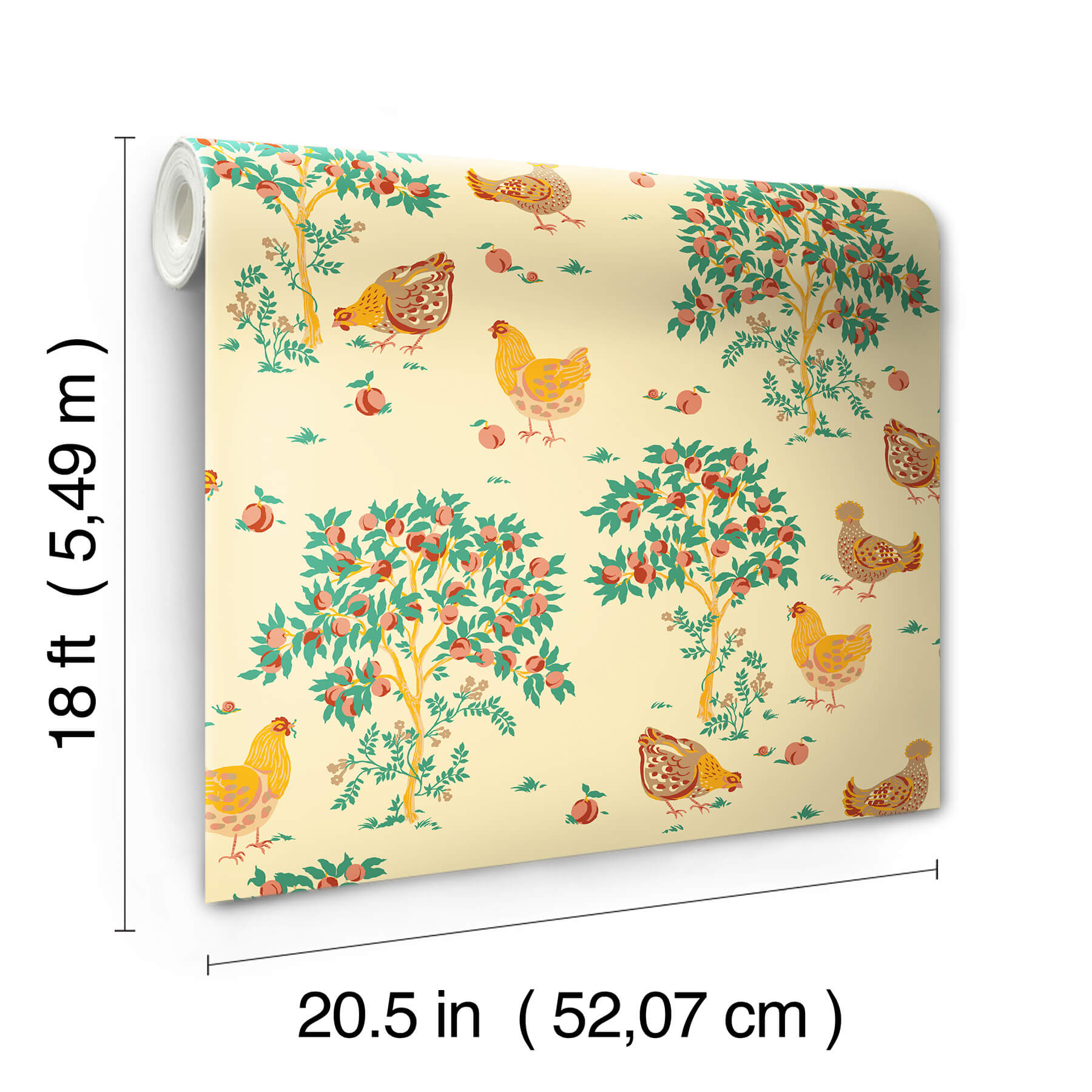 hen-house-butter-yellow-peel-and-stick-wallpaper-york-wallcoverings-pfs6560 - York Wallcoverings Wallpaper