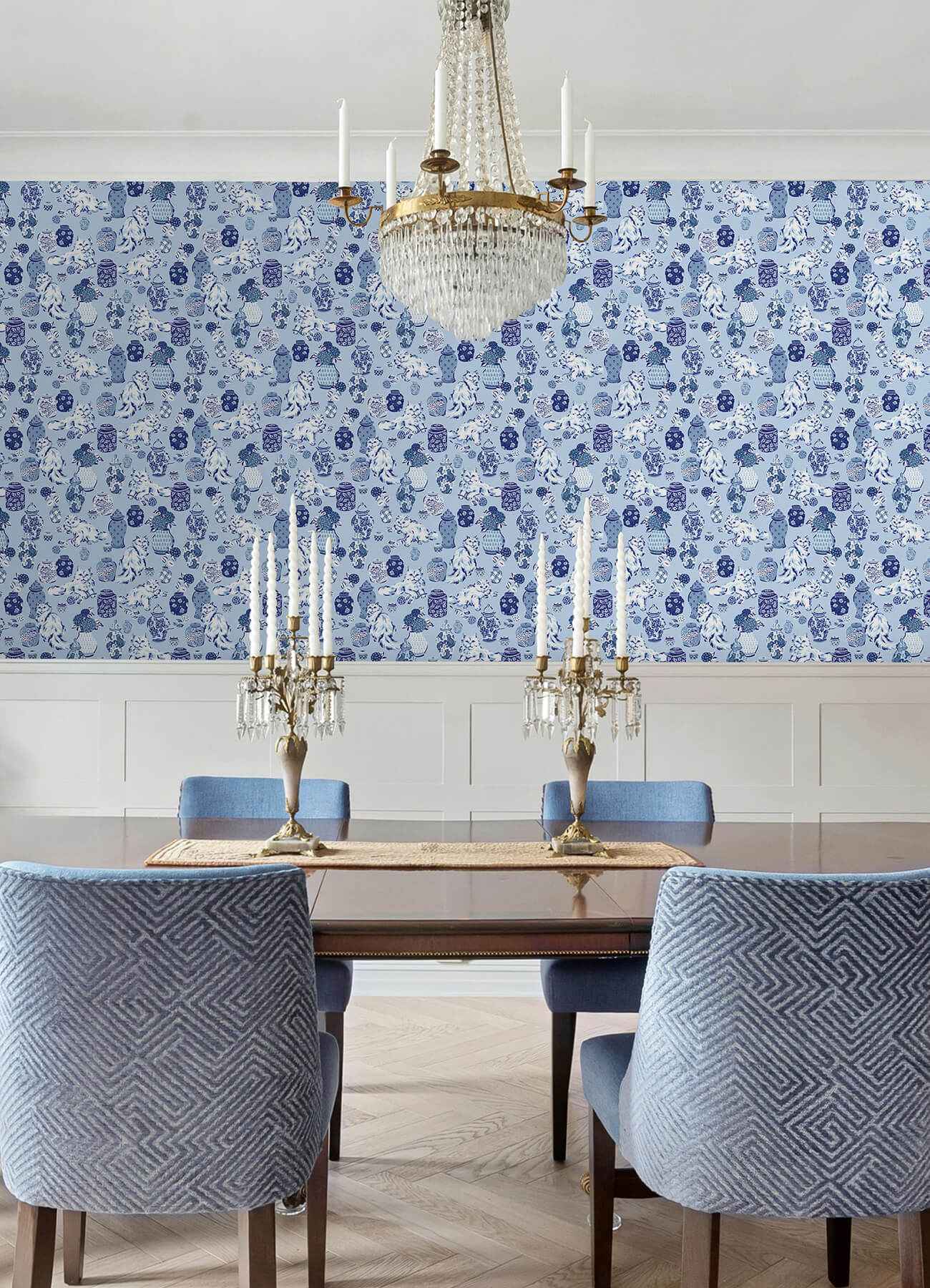Fancy Cats Blue Peel and Stick Wallpaper - York Wallcoverings - PFS6565 - York Wallcoverings Wallpaper
