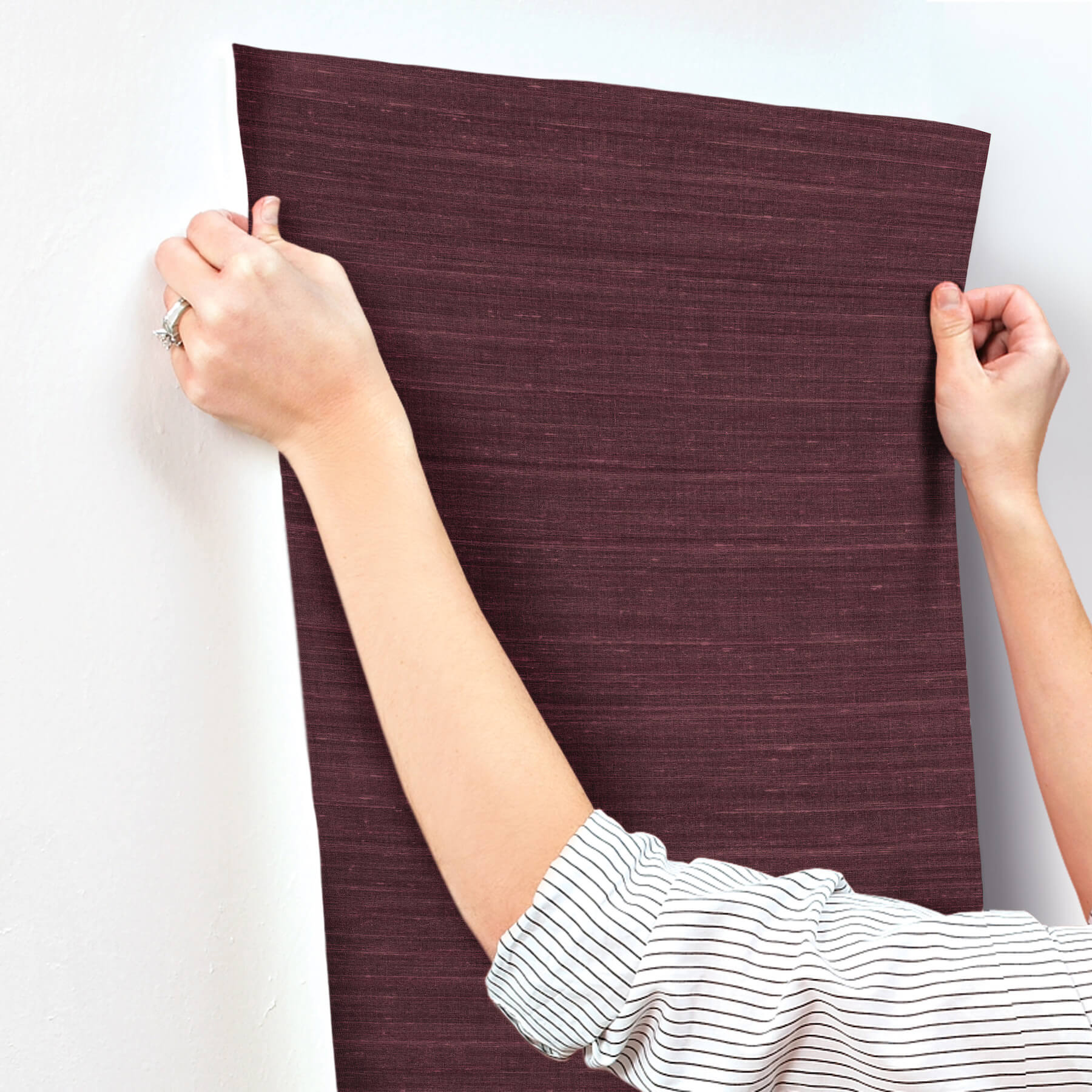 sari-silk-merlot-faux-fabric-wallpaper-york-wallcoverings-uw1009n - York Wallcoverings Wallpaper