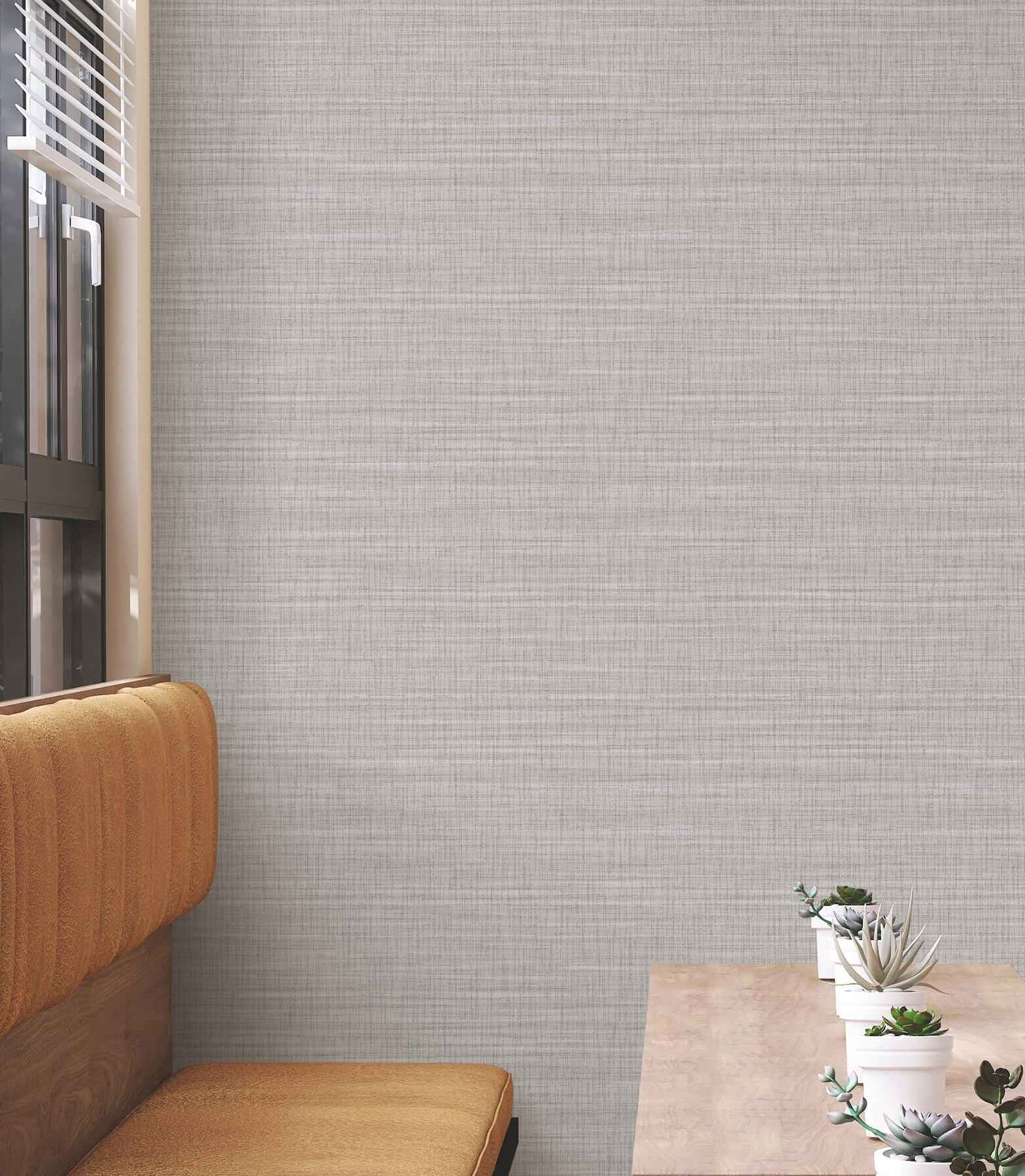 Down To Earth Light Grey Striated Wallpaper - York Wallcoverings - UW1039N - York Wallcoverings Wallpaper