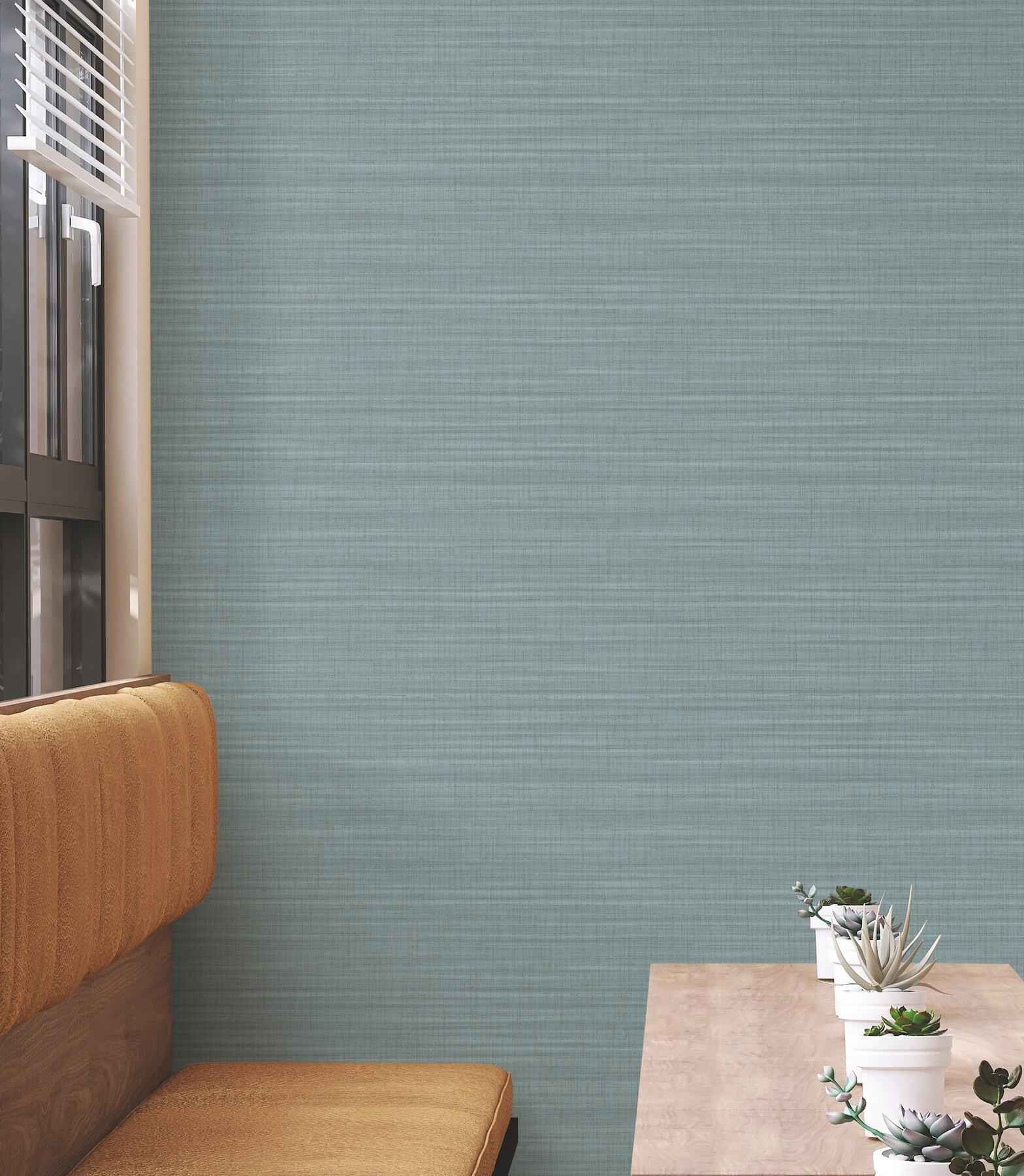 Down To Earth Aquamarine Striated Wallpaper - York Wallcoverings - UW1040N - York Wallcoverings Wallpaper