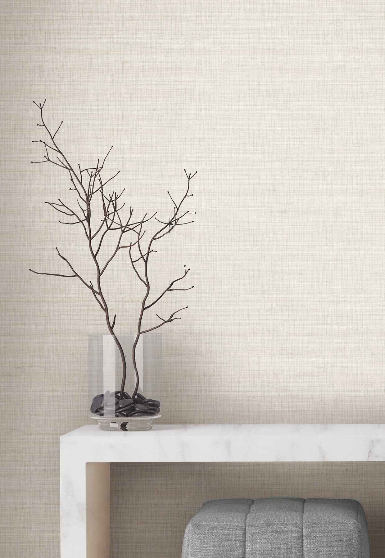 Down To Earth Cream Striated Wallpaper - York Wallcoverings - UW1042N - York Wallcoverings Wallpaper