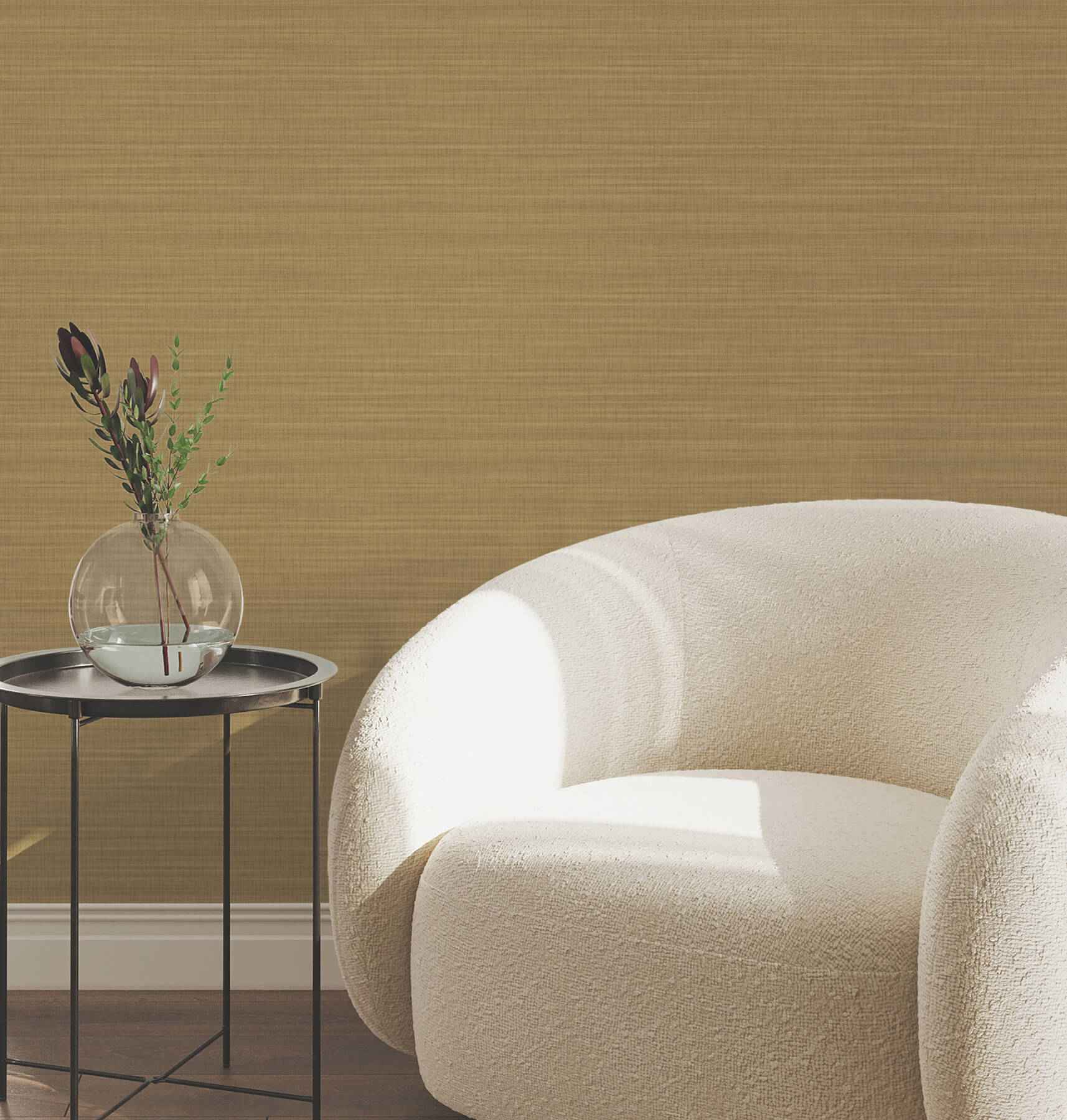 Down To Earth Brass Striated Wallpaper - York Wallcoverings - UW1045N - York Wallcoverings Wallpaper