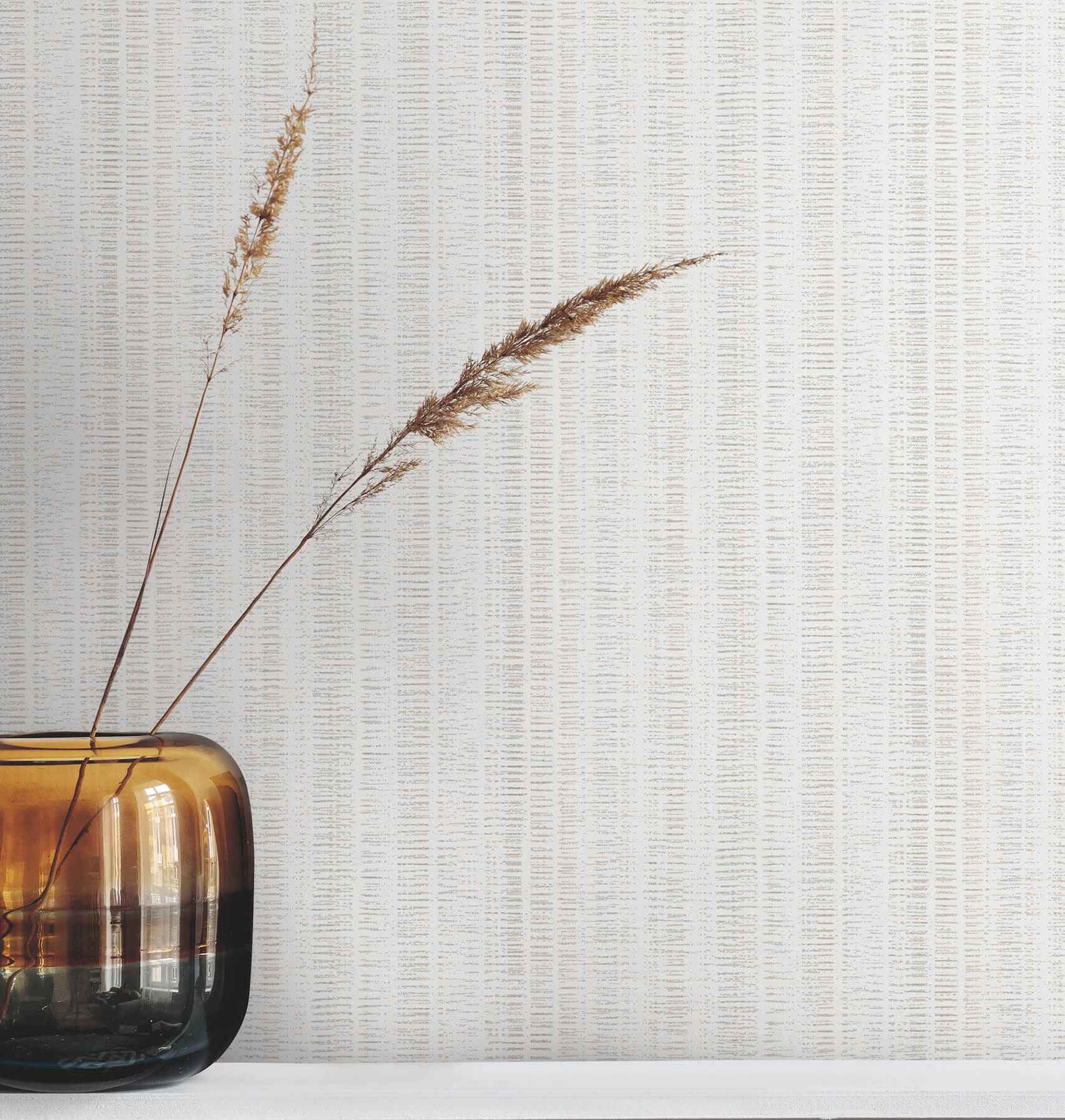 Line in the Sand White Woven Stripe Wallpaper - York Wallcoverings - UW1089N - York Wallcoverings Wallpaper