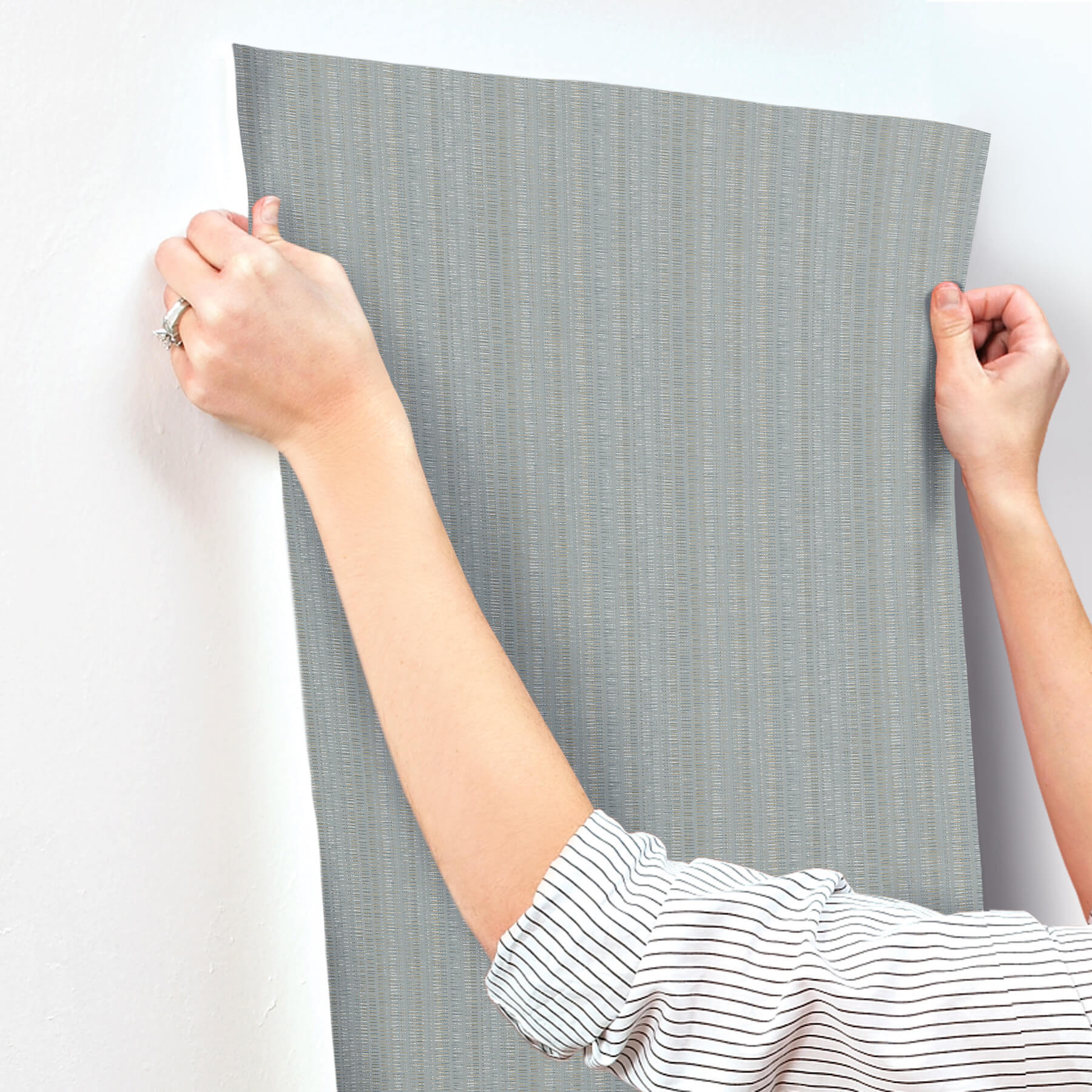 line-in-the-sand-light-blue-woven-stripe-wallpaper-york-wallcoverings-uw1091n - York Wallcoverings Wallpaper