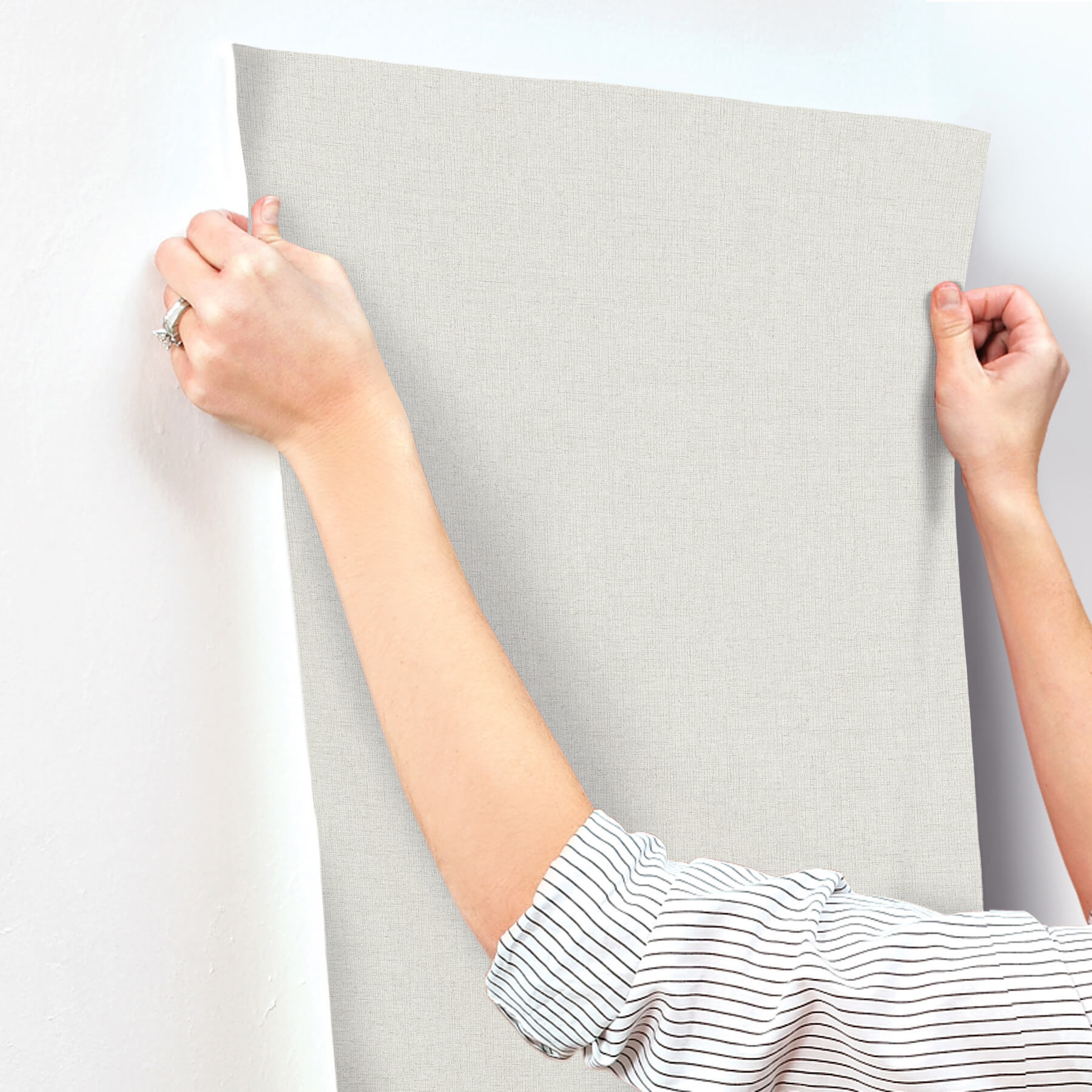 heathered-linen-off-white-faux-fabric-wallpaper-york-wallcoverings-uw1125n - York Wallcoverings Wallpaper