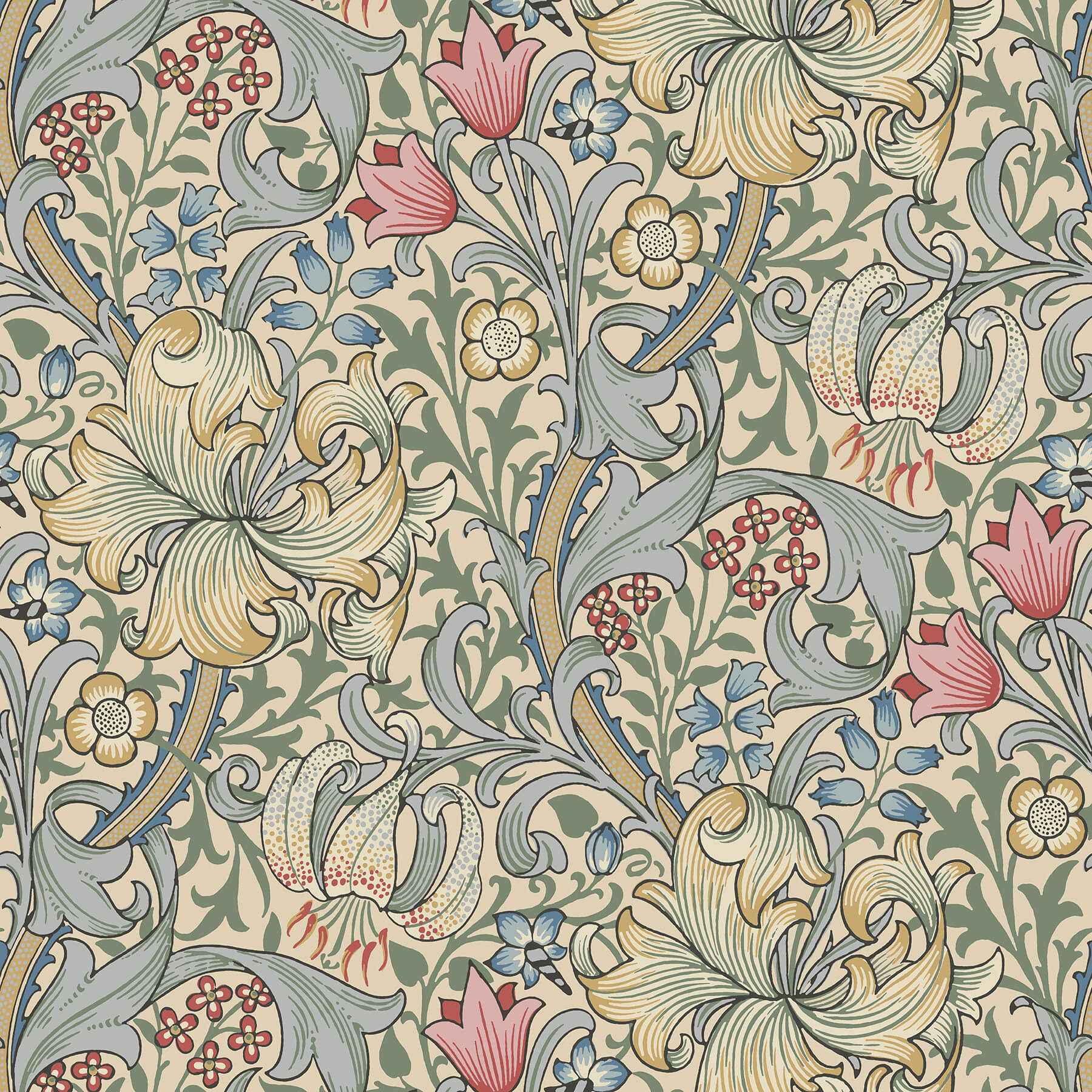 Golden Lily Linen Peel and Stick Wallpaper - York Wallcoverings - MCS6600 - York Wallcoverings Wallpaper