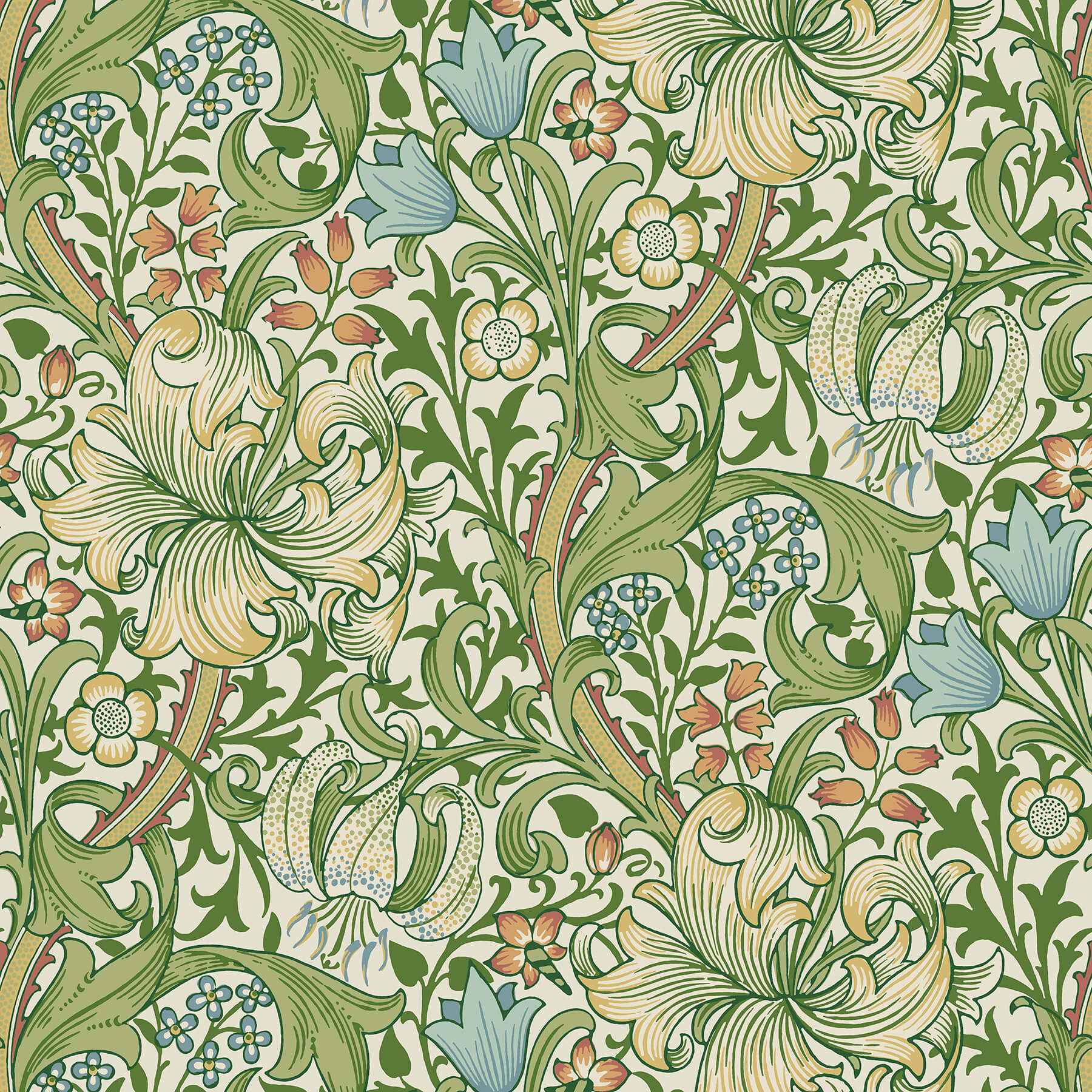 Golden lily Boughs Green Peel and Stick - York Wallcoverings - MCS6601 - York Wallcoverings Wallpaper