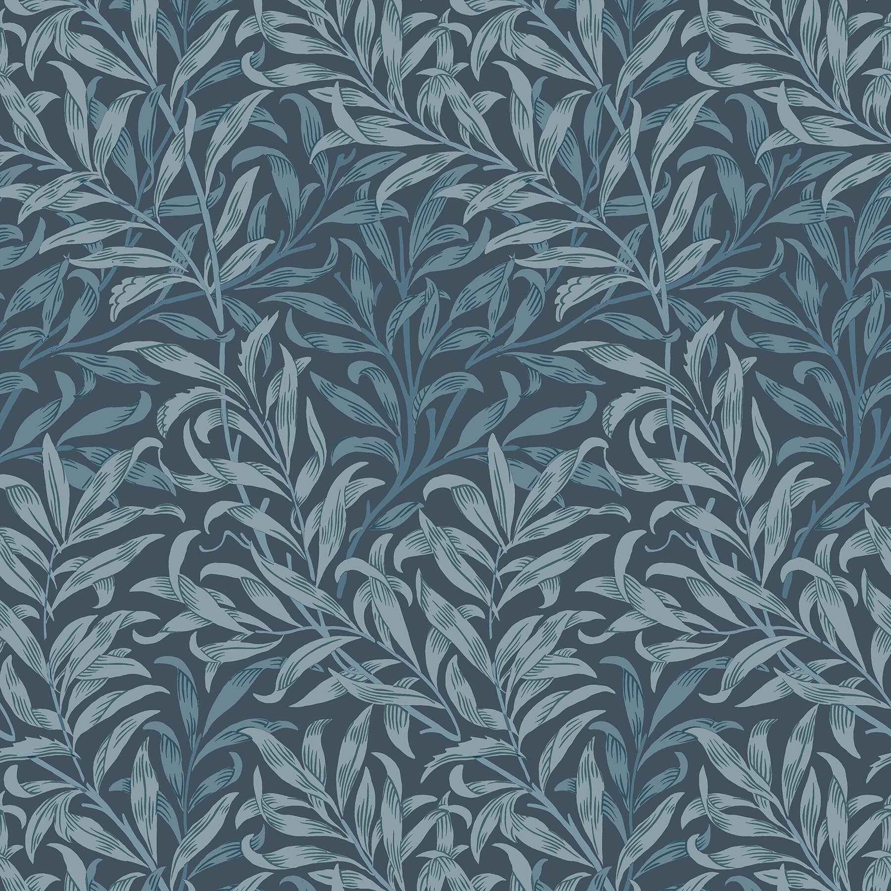 Willow Boughs Ink Blue Peel and Stick Wallpaper - York Wallcoverings - MCS6620 - York Wallcoverings Wallpaper