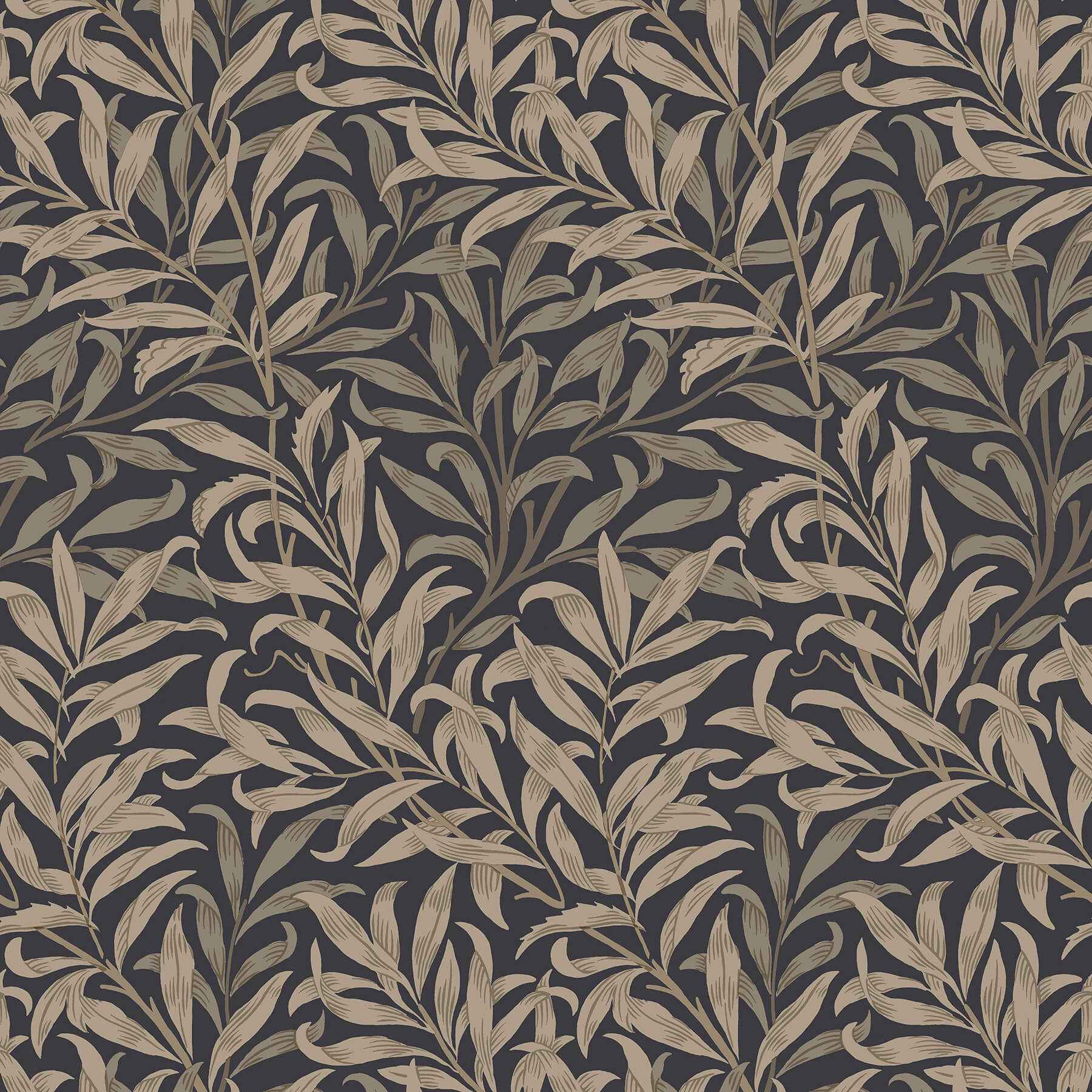 Willow Boughs Charcoal Peel and Stick Wallpaper - York Wallcoverings - MCS6621 - York Wallcoverings Wallpaper