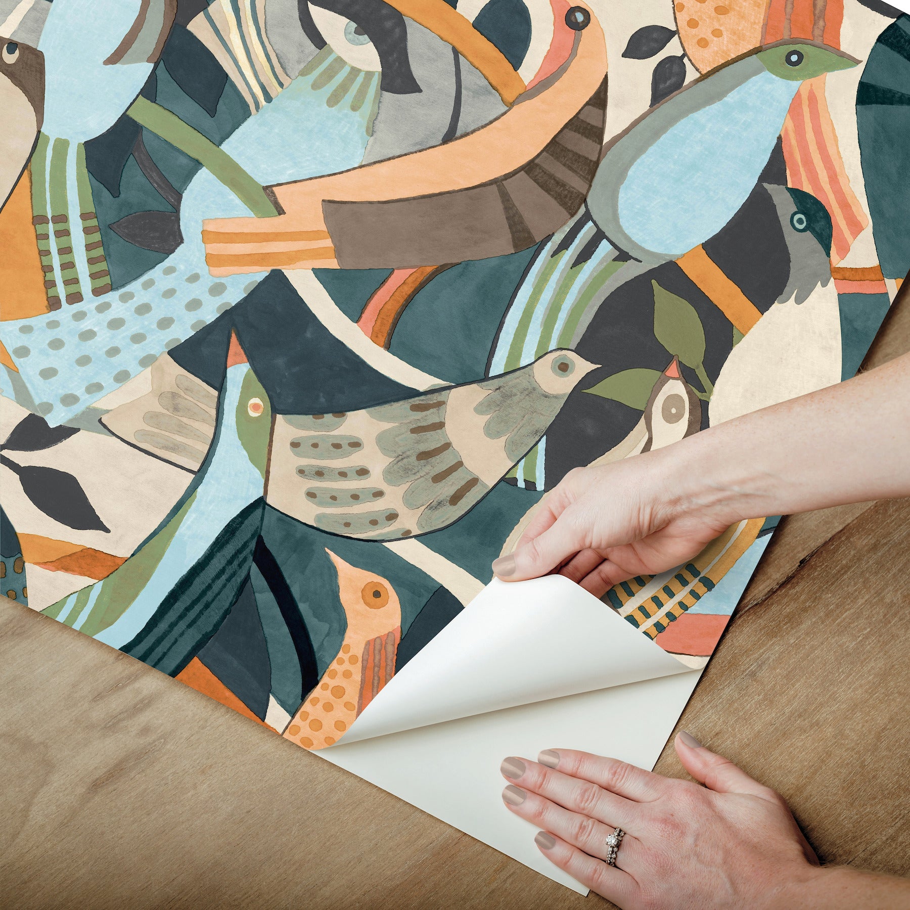 fauvist-flock-coral-abstract-peel-stick-wallpaper-york-wallcoverings-psw1707rl